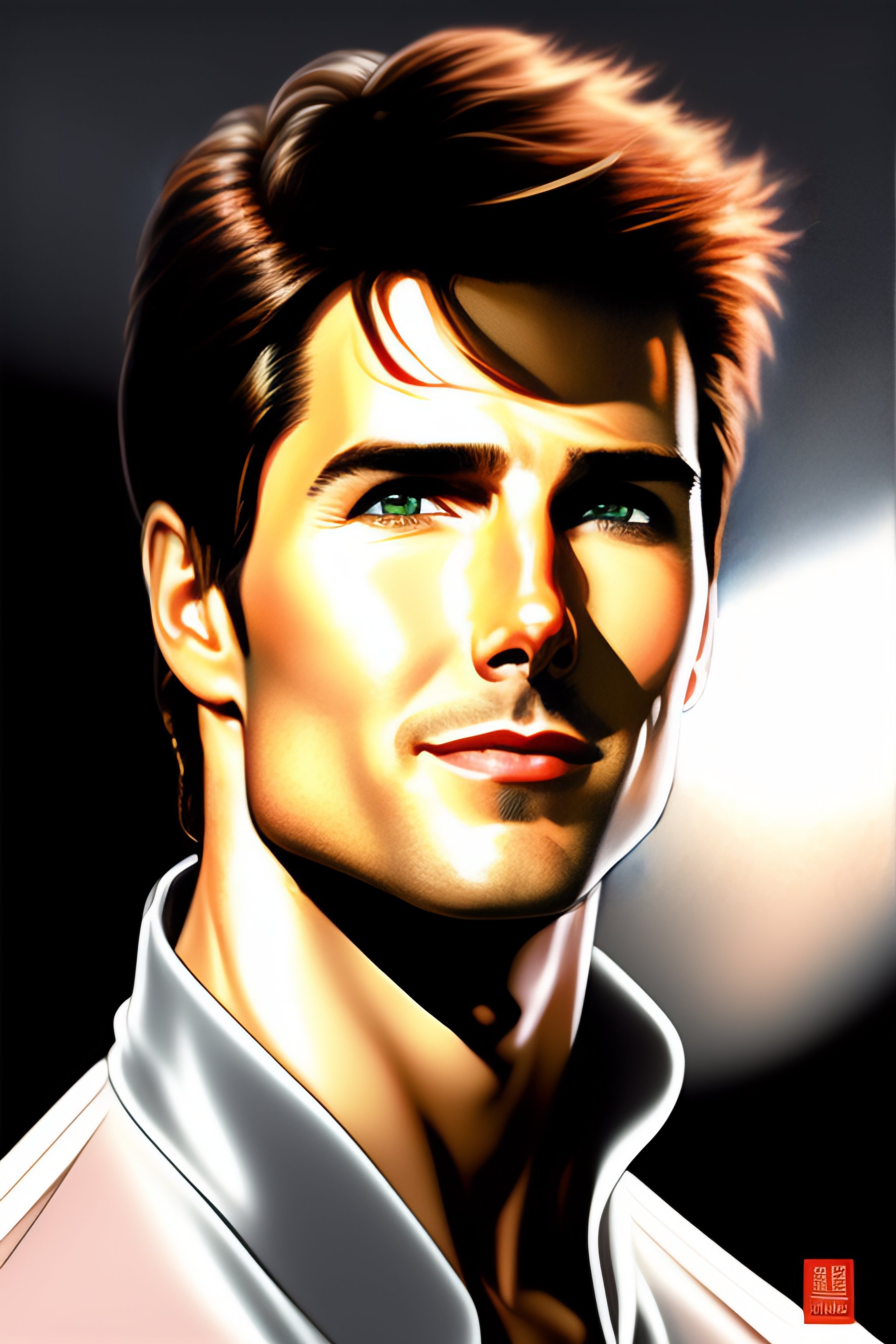 Lexica - Portrait of Tom cruise in manga style