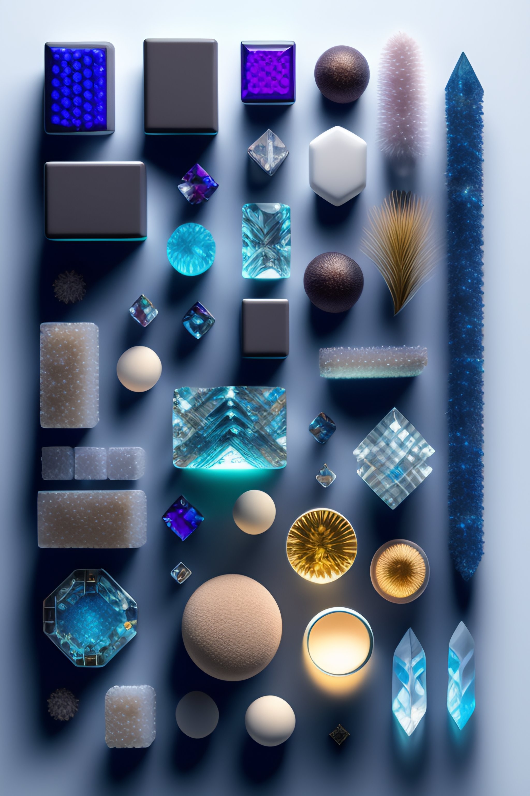 Lexica - Crystals, Knolling, Knolling layout, Deconstruction, Highly ...