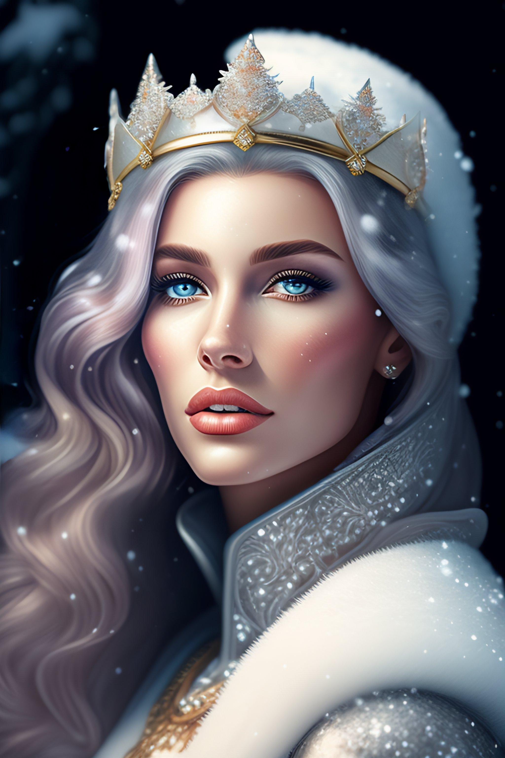 Lexica - Realistic detailed snow princess