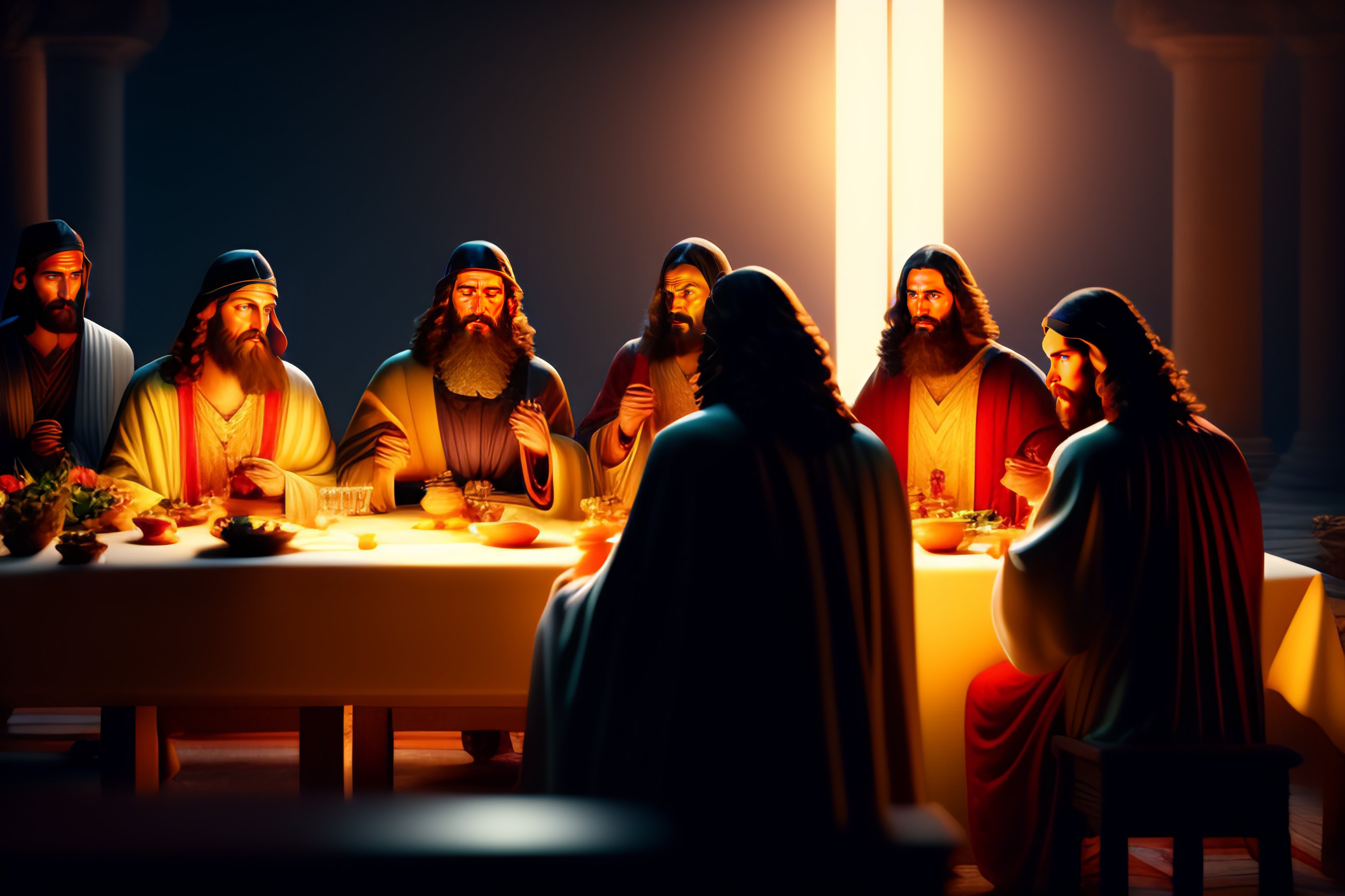 Lexica - Hyper realistic color photo of the last supper, year 1, jesus ...