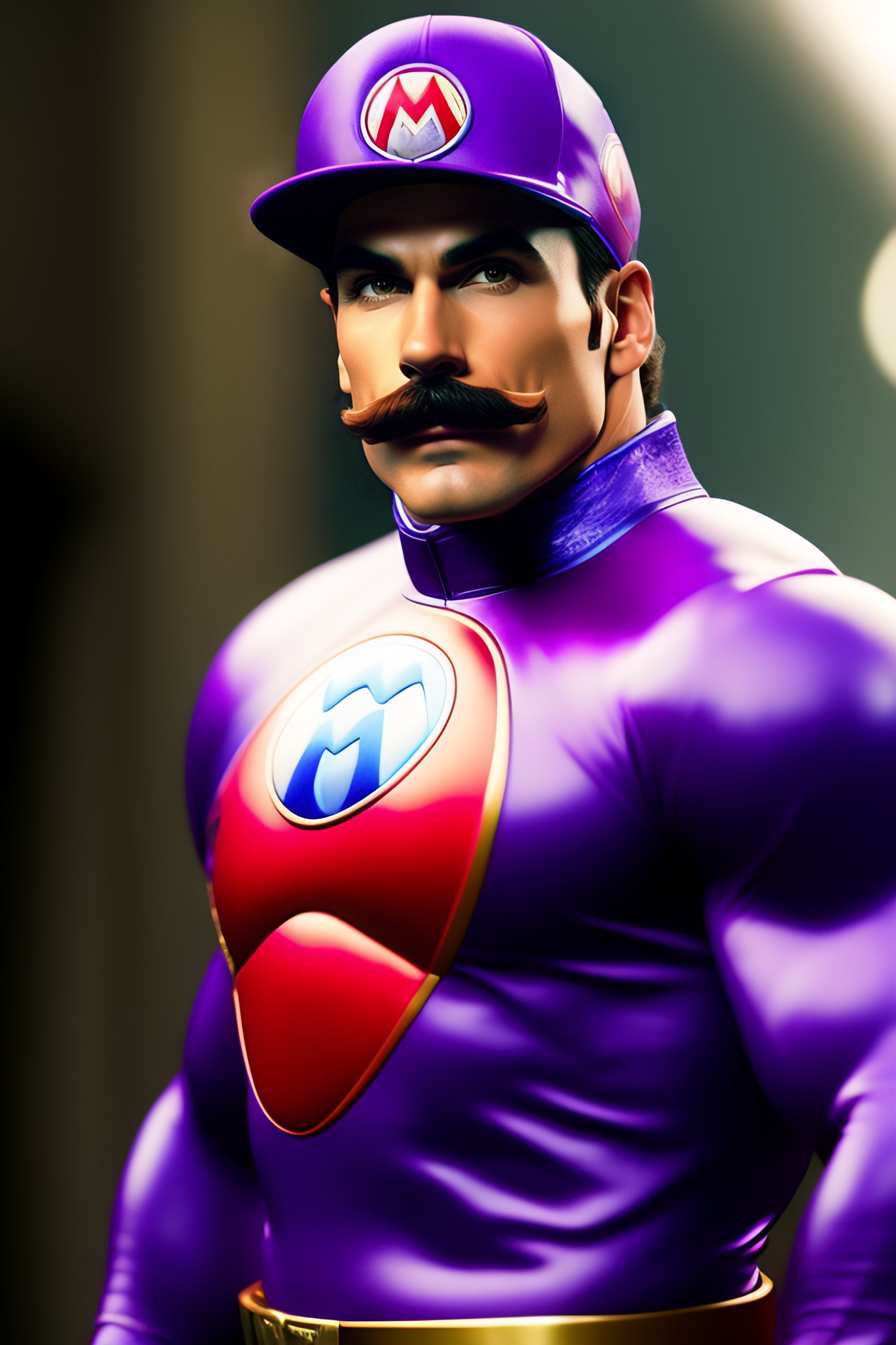 Lexica - Super mario wearing a purple costume