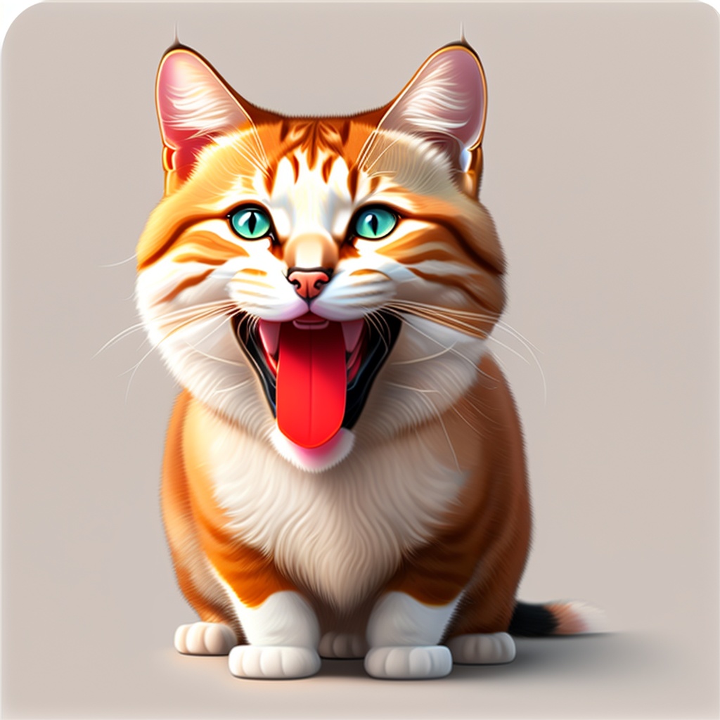 Lexica - A happy laughing cat , white background, sticker