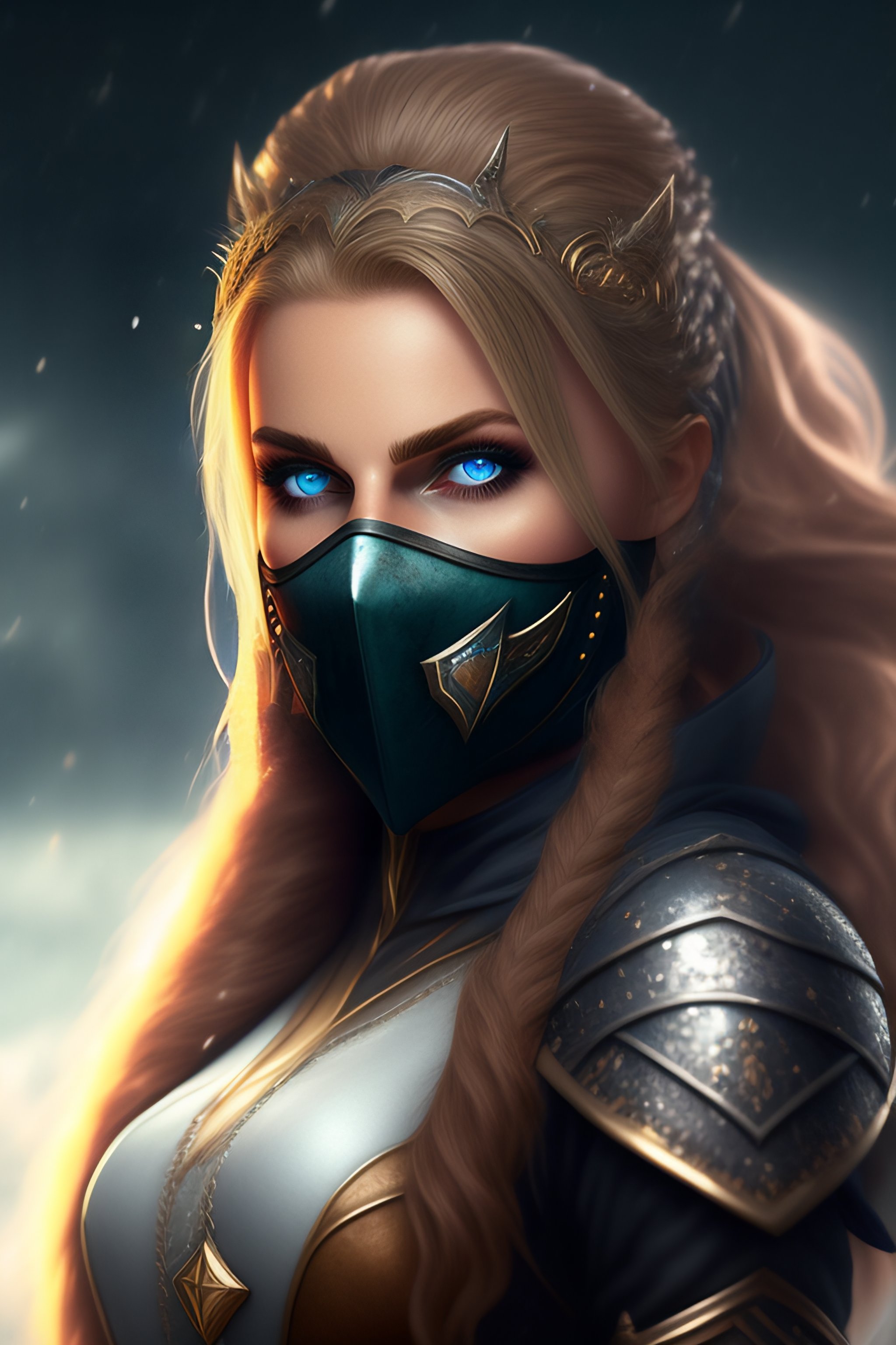 Lexica Fantasy female dust archer with mask frost