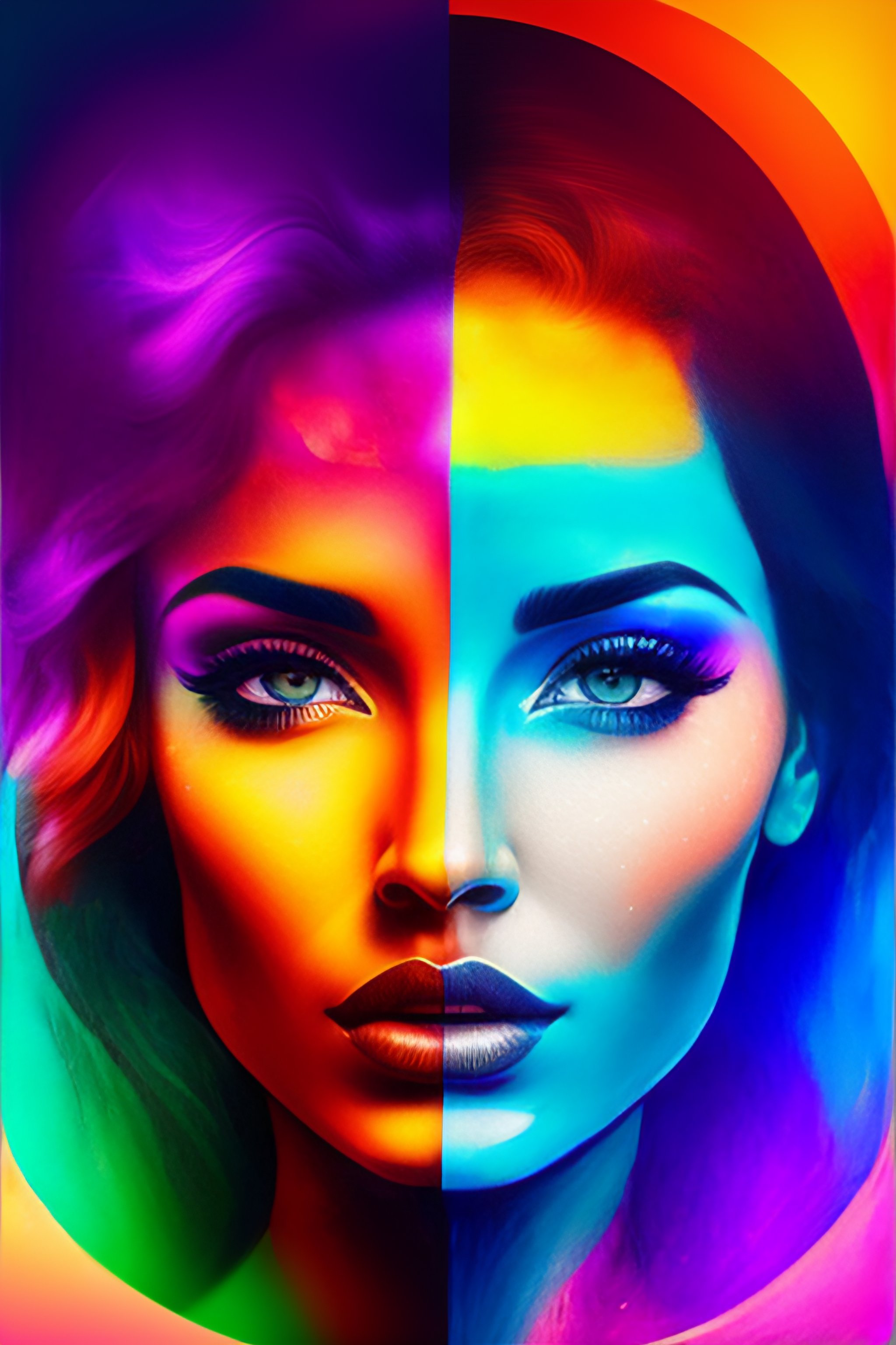 Lexica - Woman face in vibrant colors soround by chakra and an aura and ...