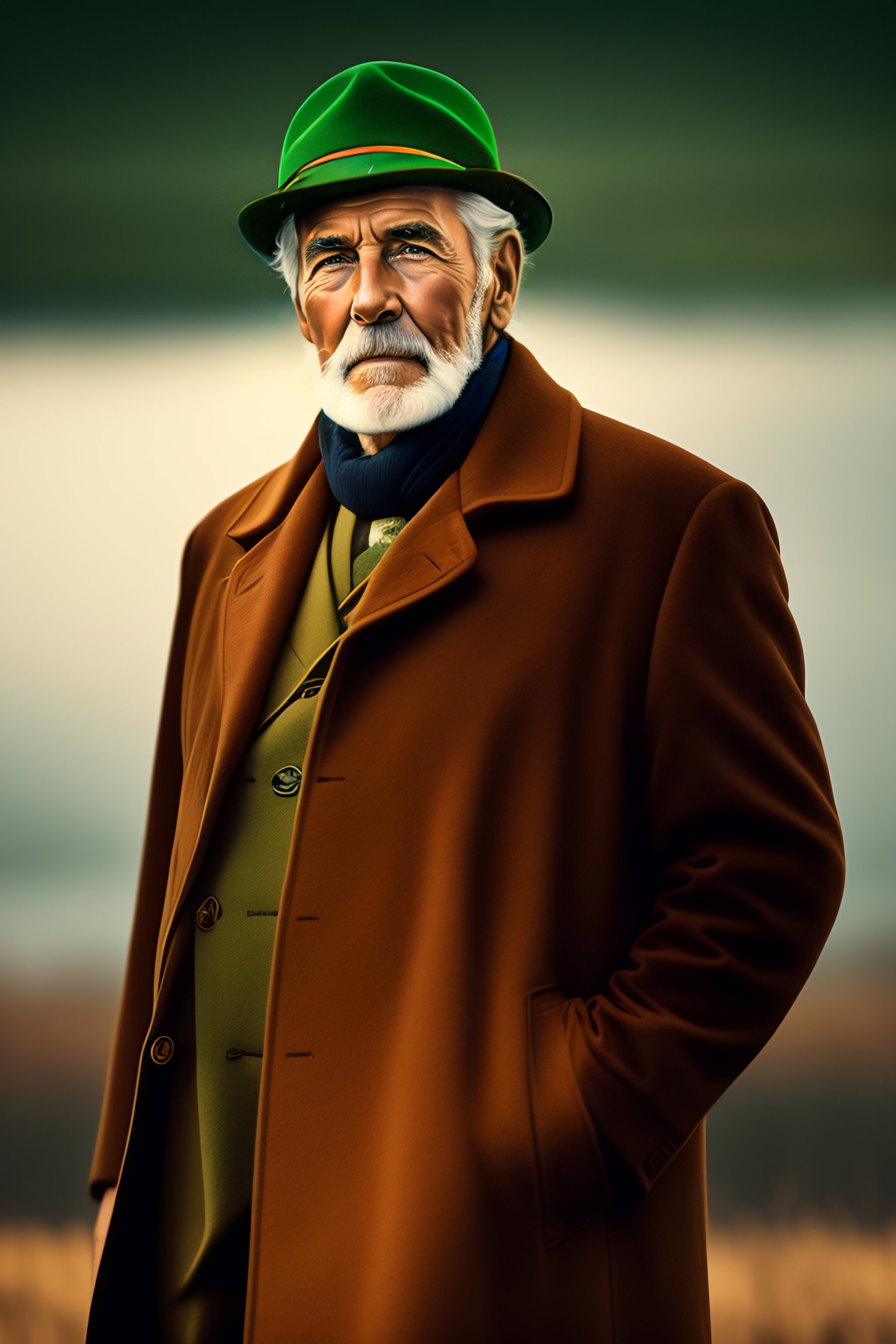 Lexica - Old man in brown coat and green cap