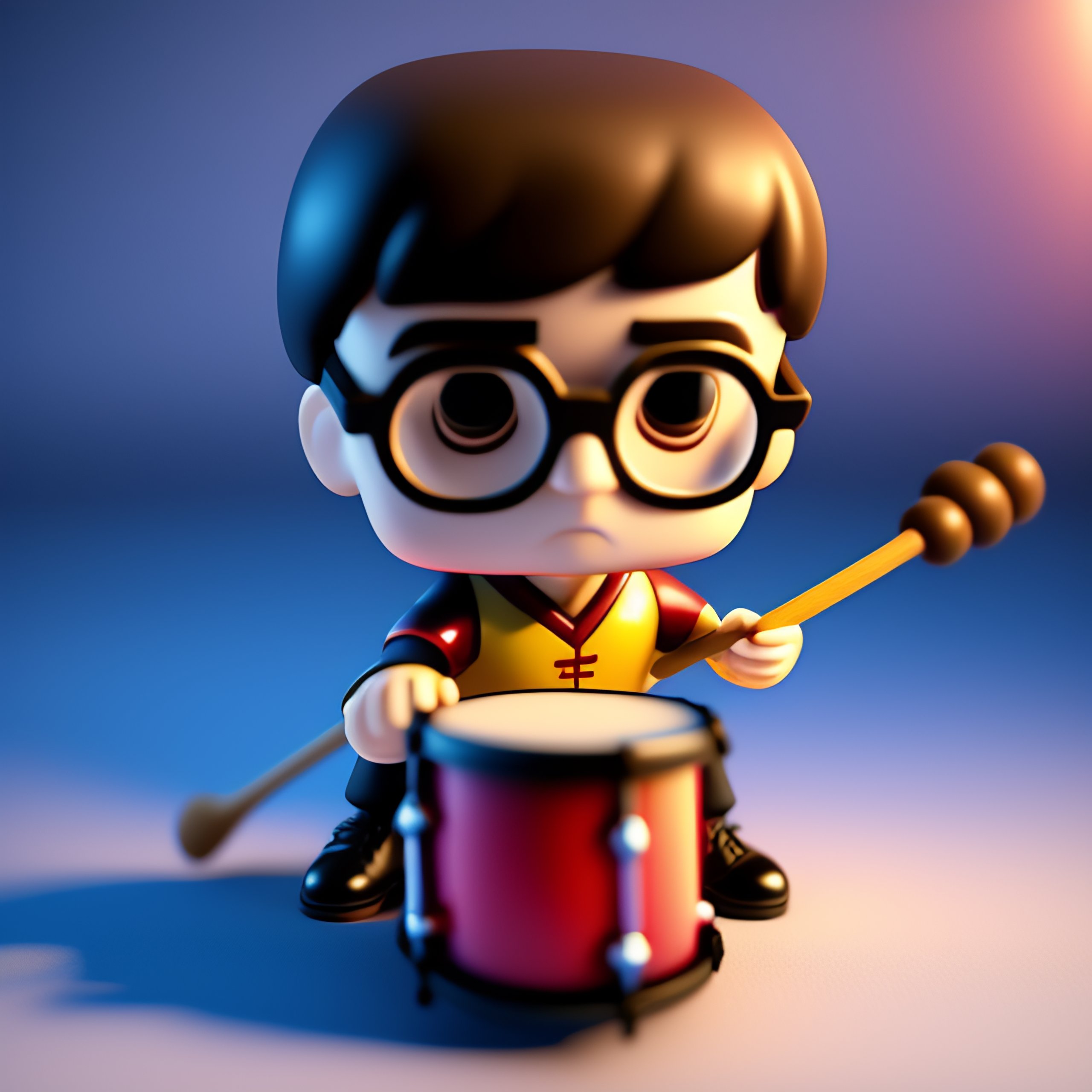Lexica Harry potter playing drums funko realistic 3d render q 5