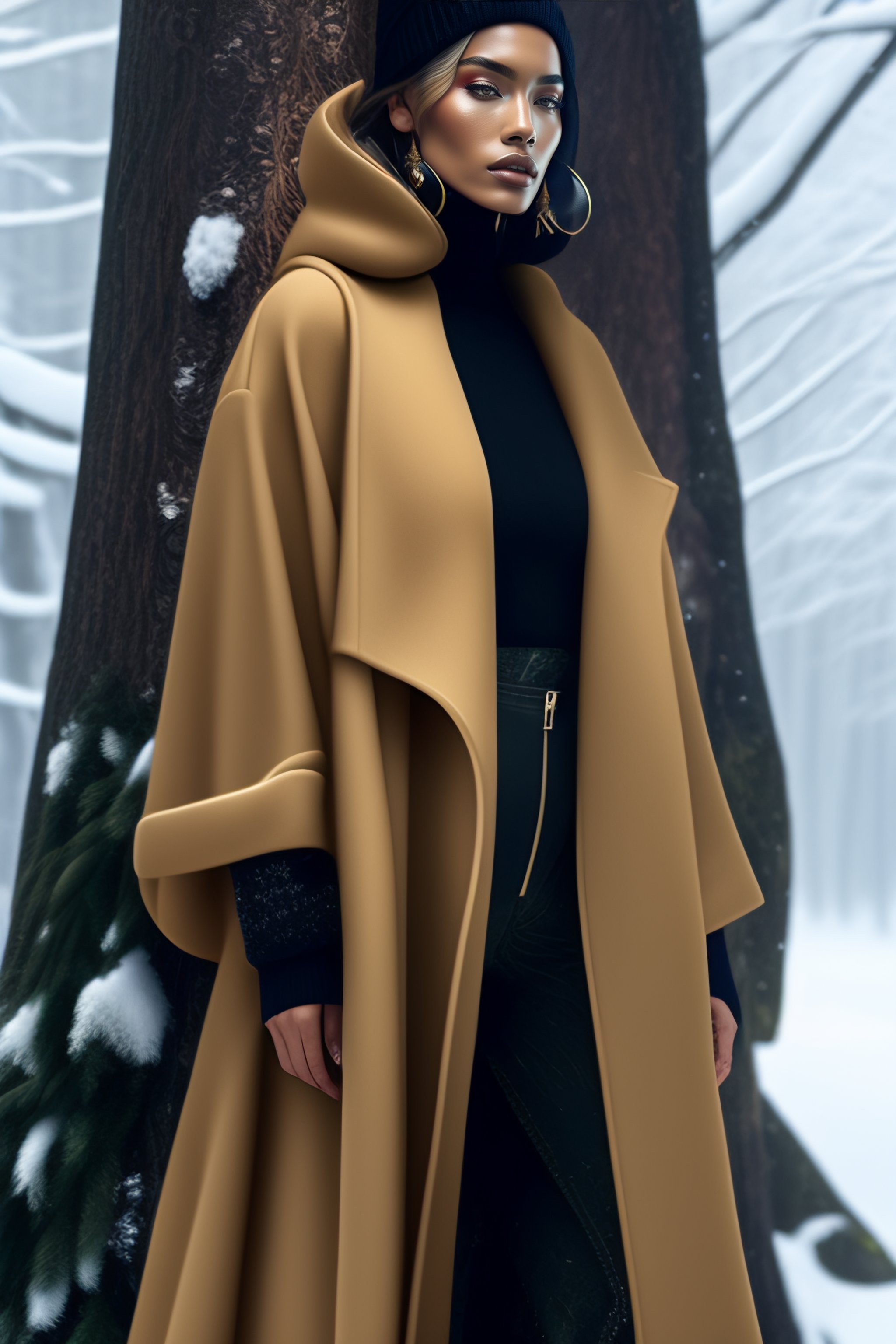 Lexica - The design of a modern oversized asymmetrical coat with a