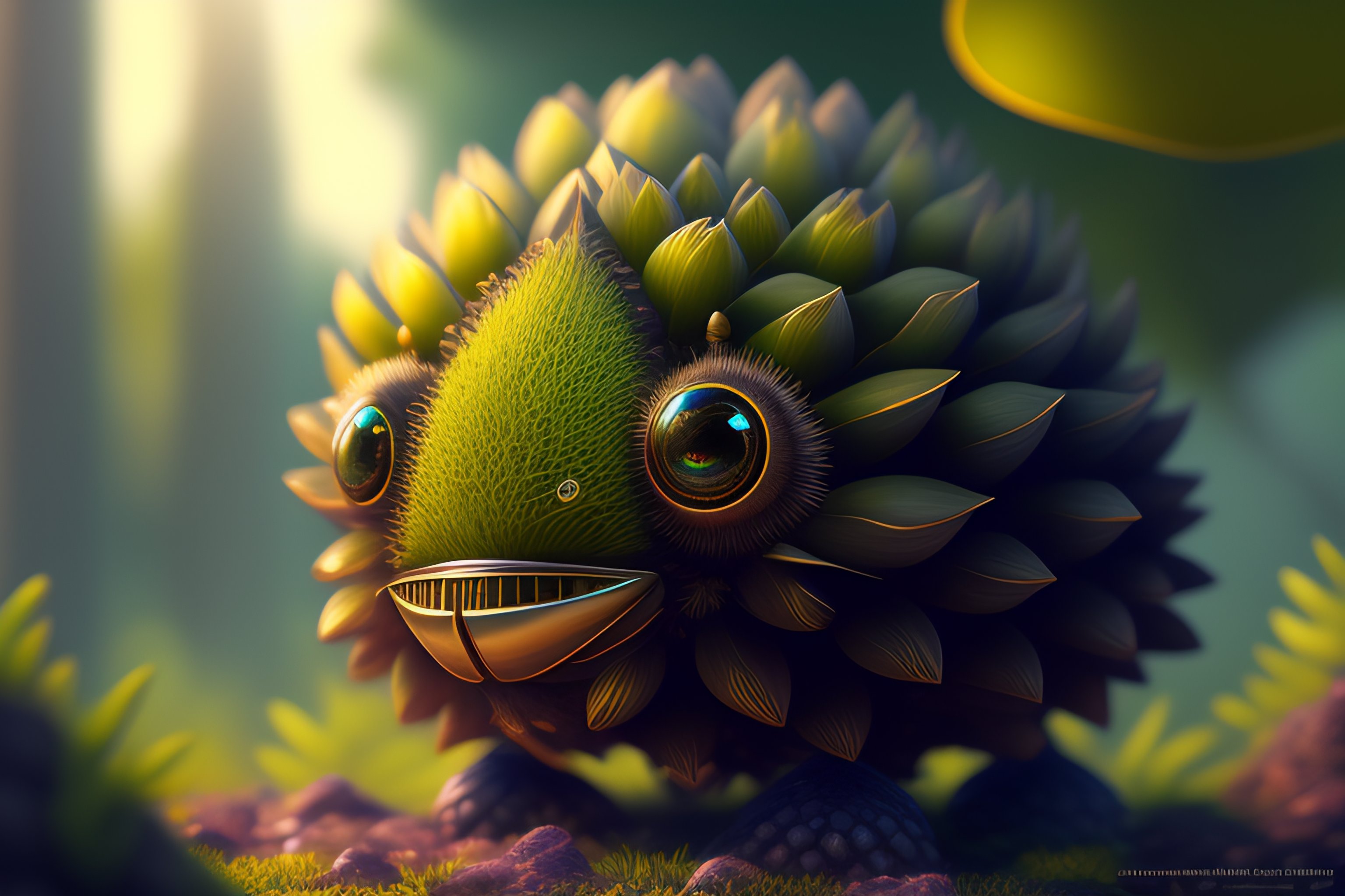 Lexica - A humanoid artichoke monster with large orb eyes, highly ...