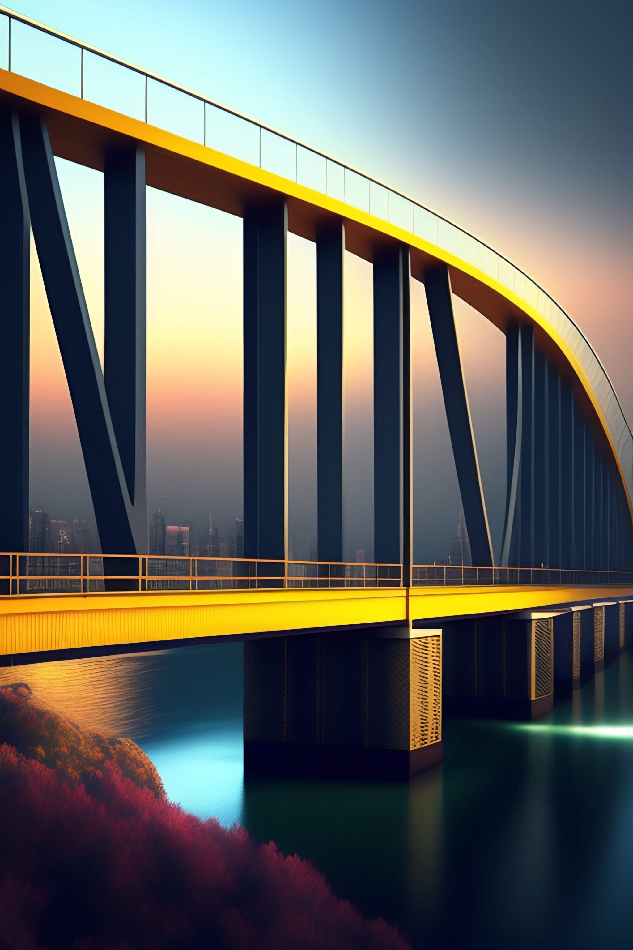 Lexica - Logo design of the bridge for a smart Artificial Intelligence