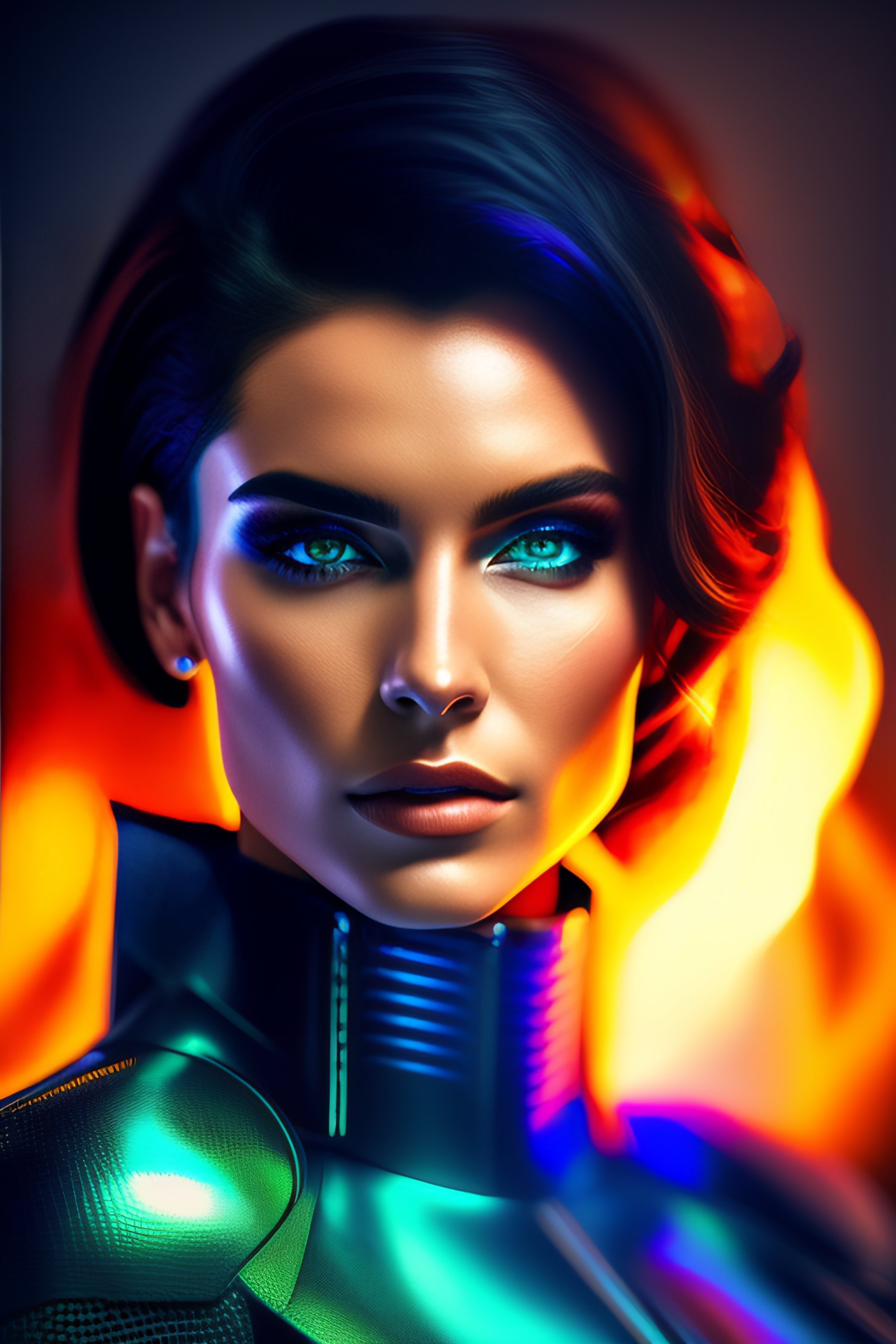 Lexica - Mdjrny-v4 Style Portrait Of Gorgeous Robot Woman, Short ...