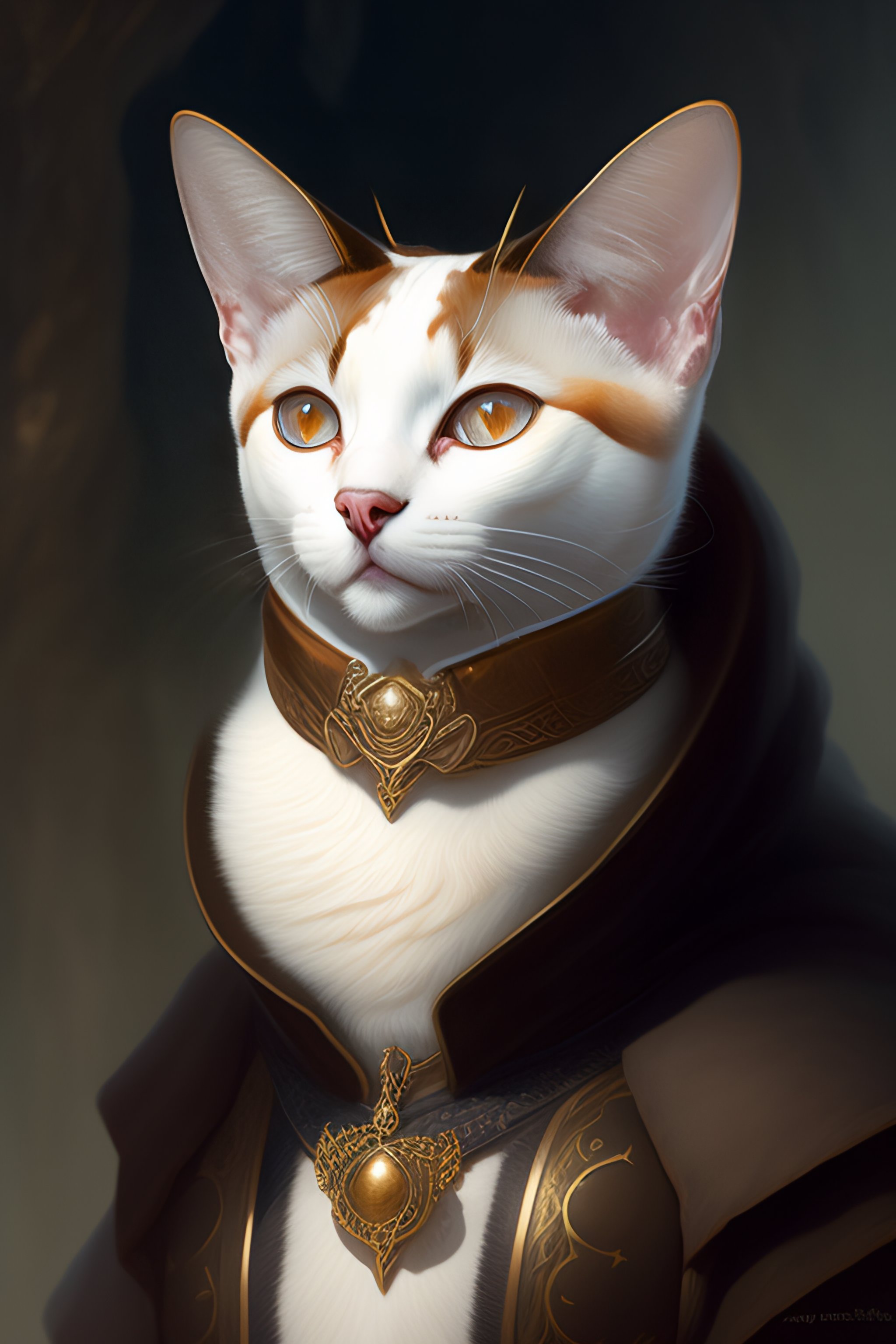 Lexica A detailed portrait of a Snowshoe Siamese cat, illustrator, by