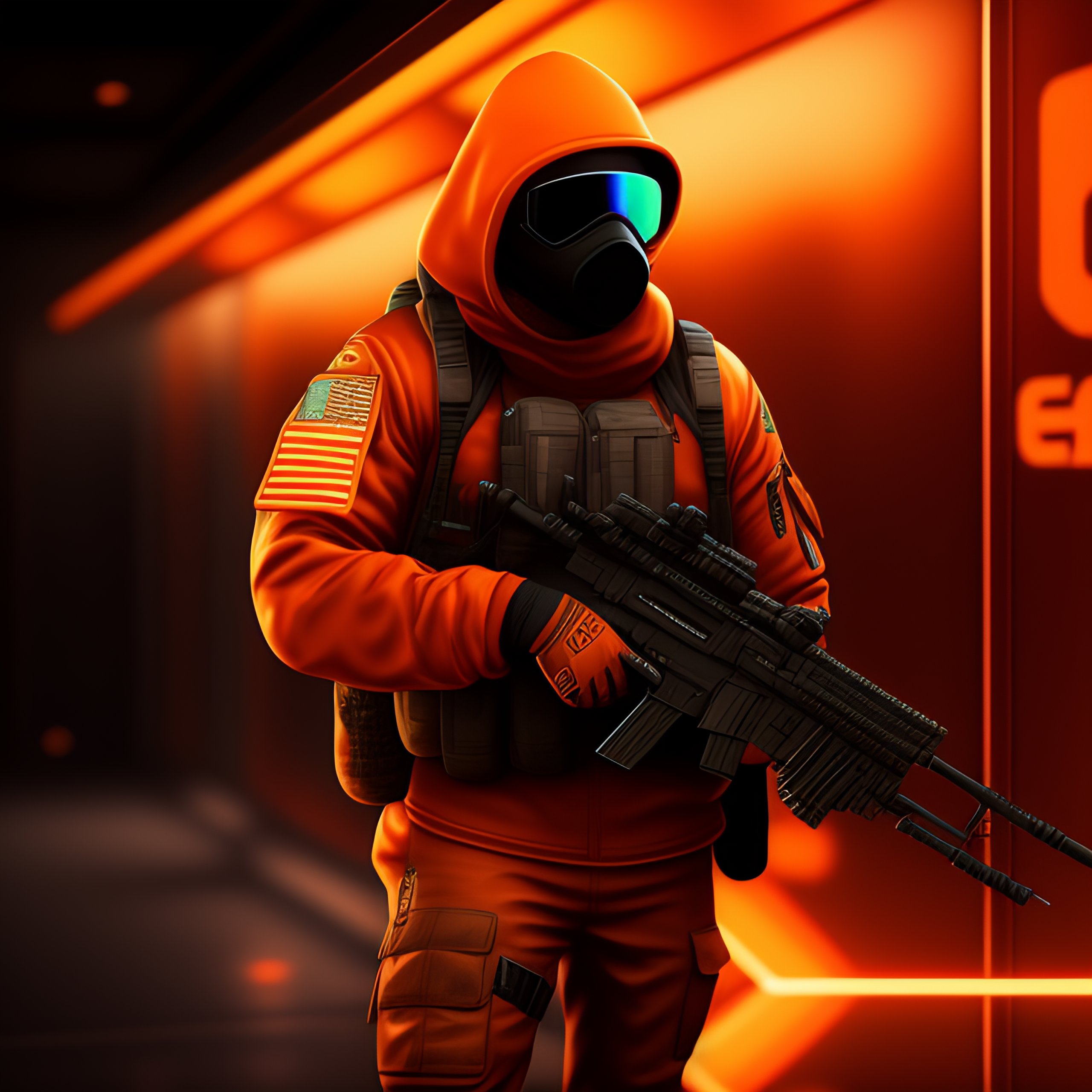 Lexica - CS-GO deluxe Terrorist skin player, symbols, orange color ...