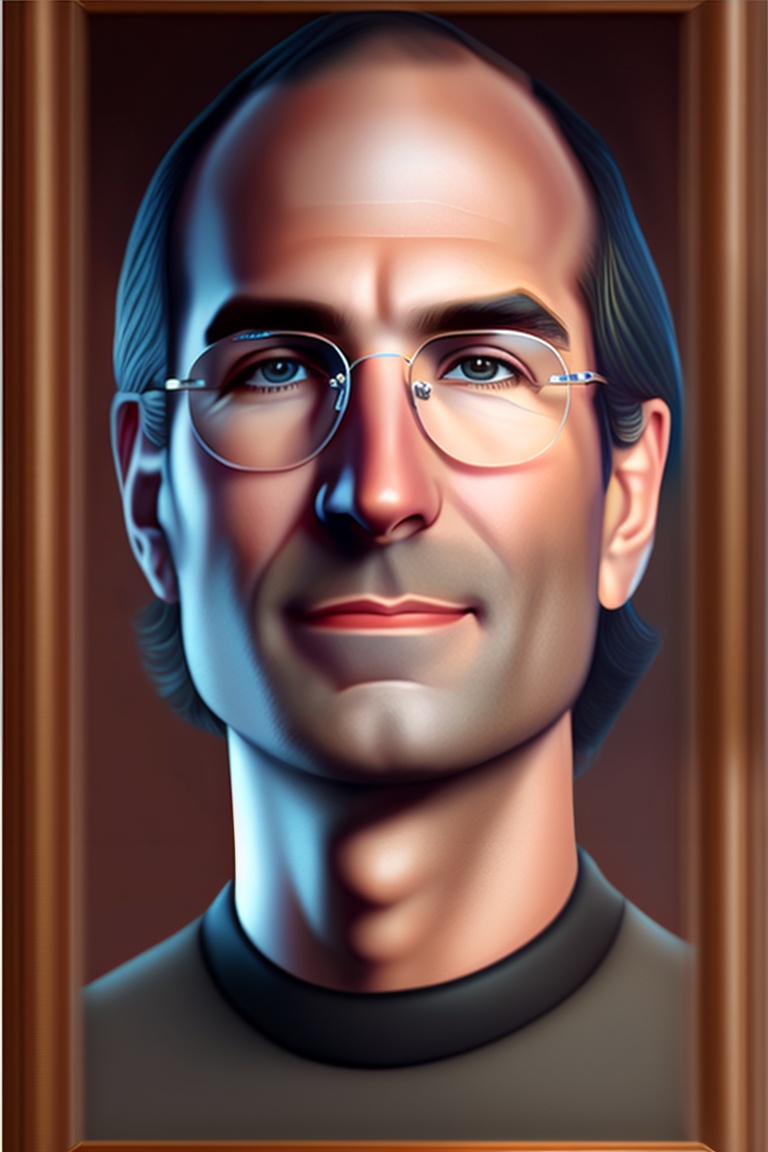 Lexica - Steve Jobs, looking straight in to the camera ready to speak