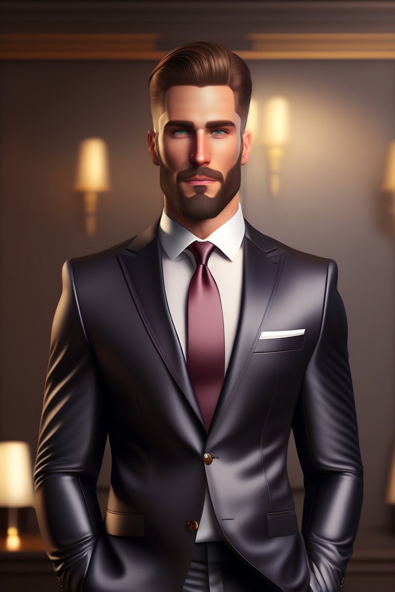 Lexica A classy elegant man in millionaire business suit in dark