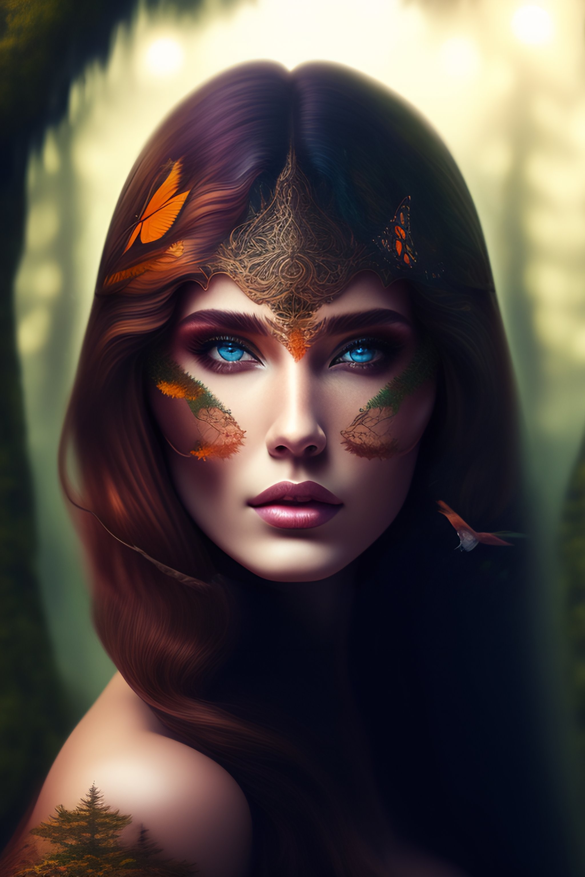 Lexica - A tree in the forest morphing into a beautiful woman ...