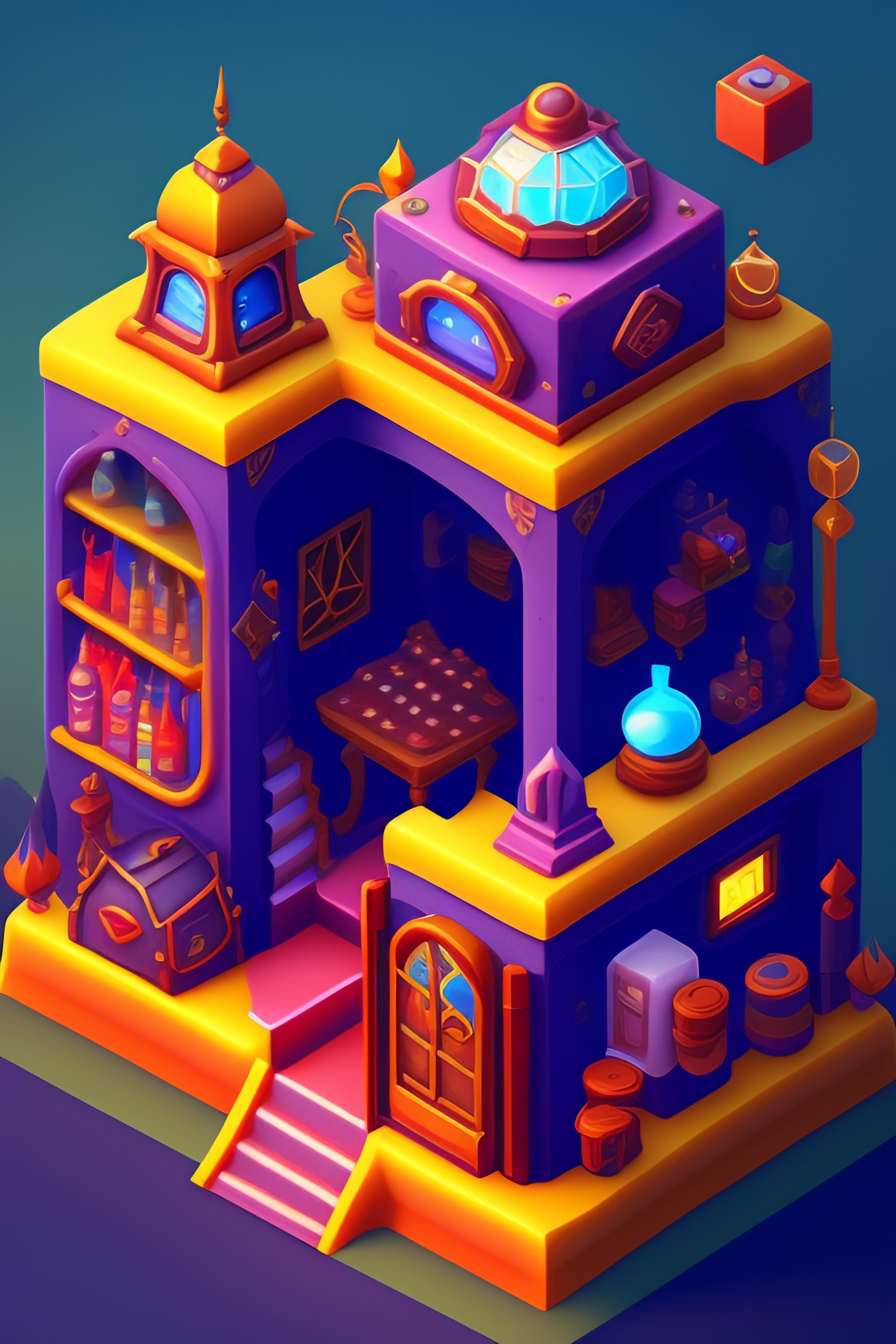 Lexica Isometric Mad Laboratory Concept Art By Senior Environment Artist Featured On 6648
