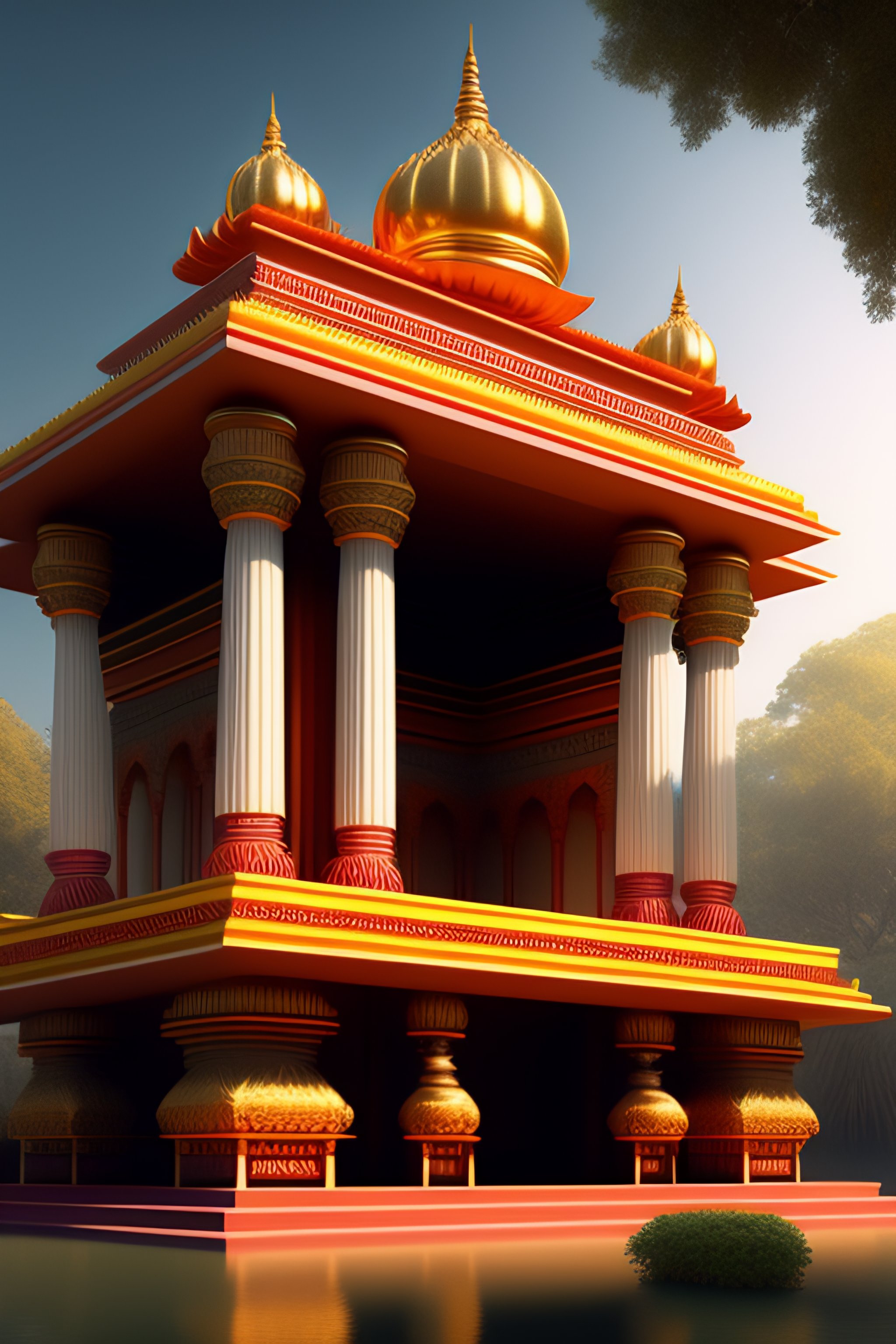 hindu temple design 3d