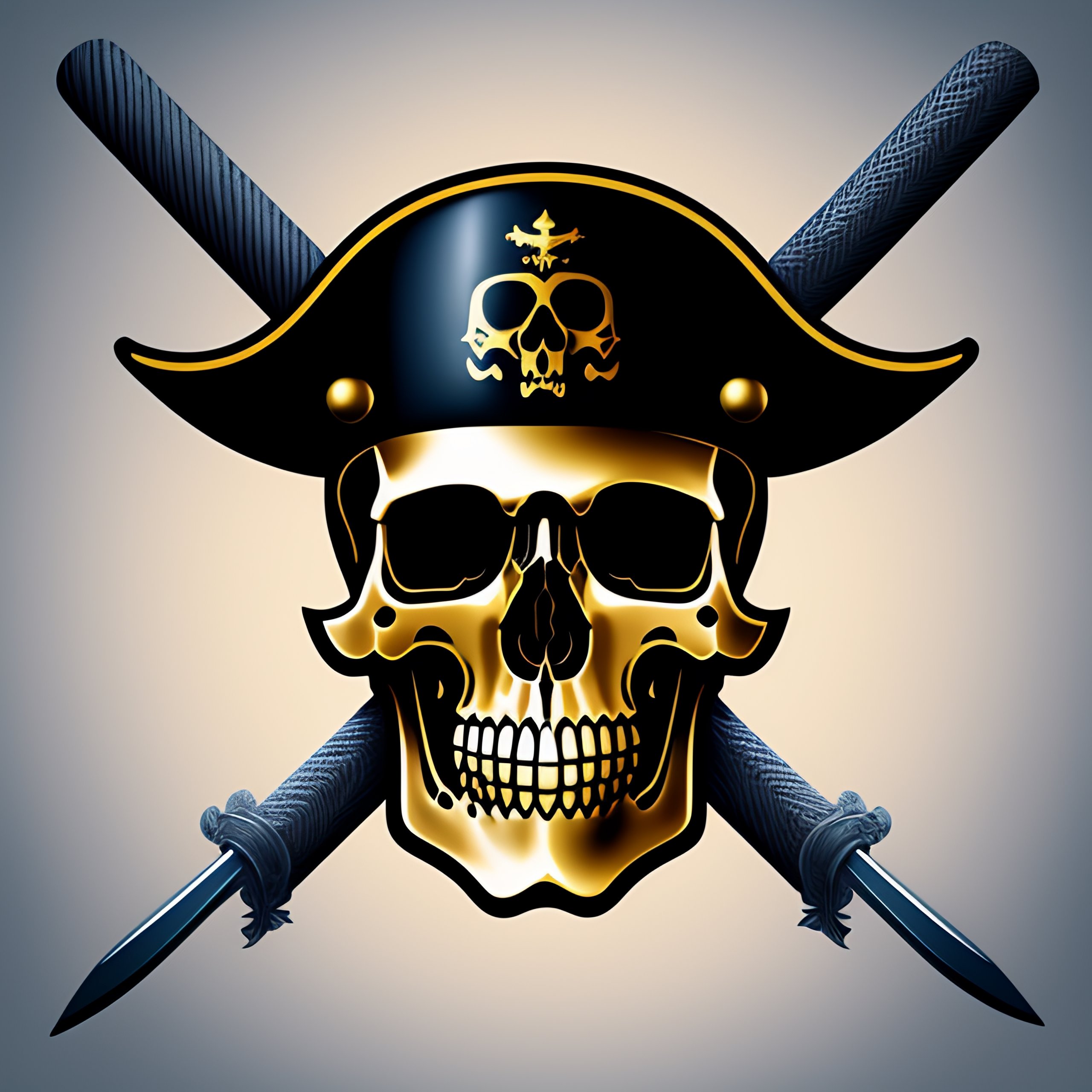 Lexica - A skull with a pirate hat and two swords going through it in ...