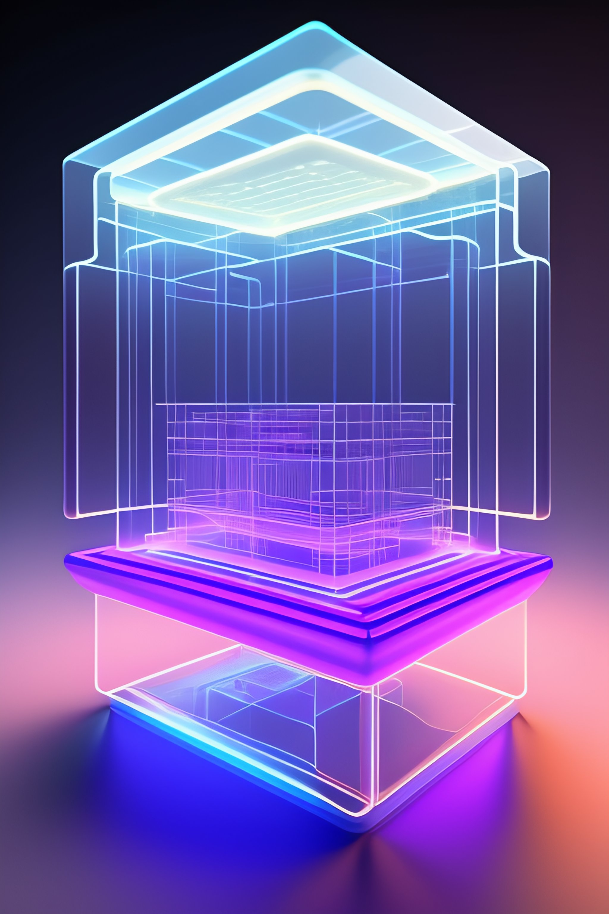 Lexica - Wireframe hologram of a futuristic mechanism, holographic sci ...