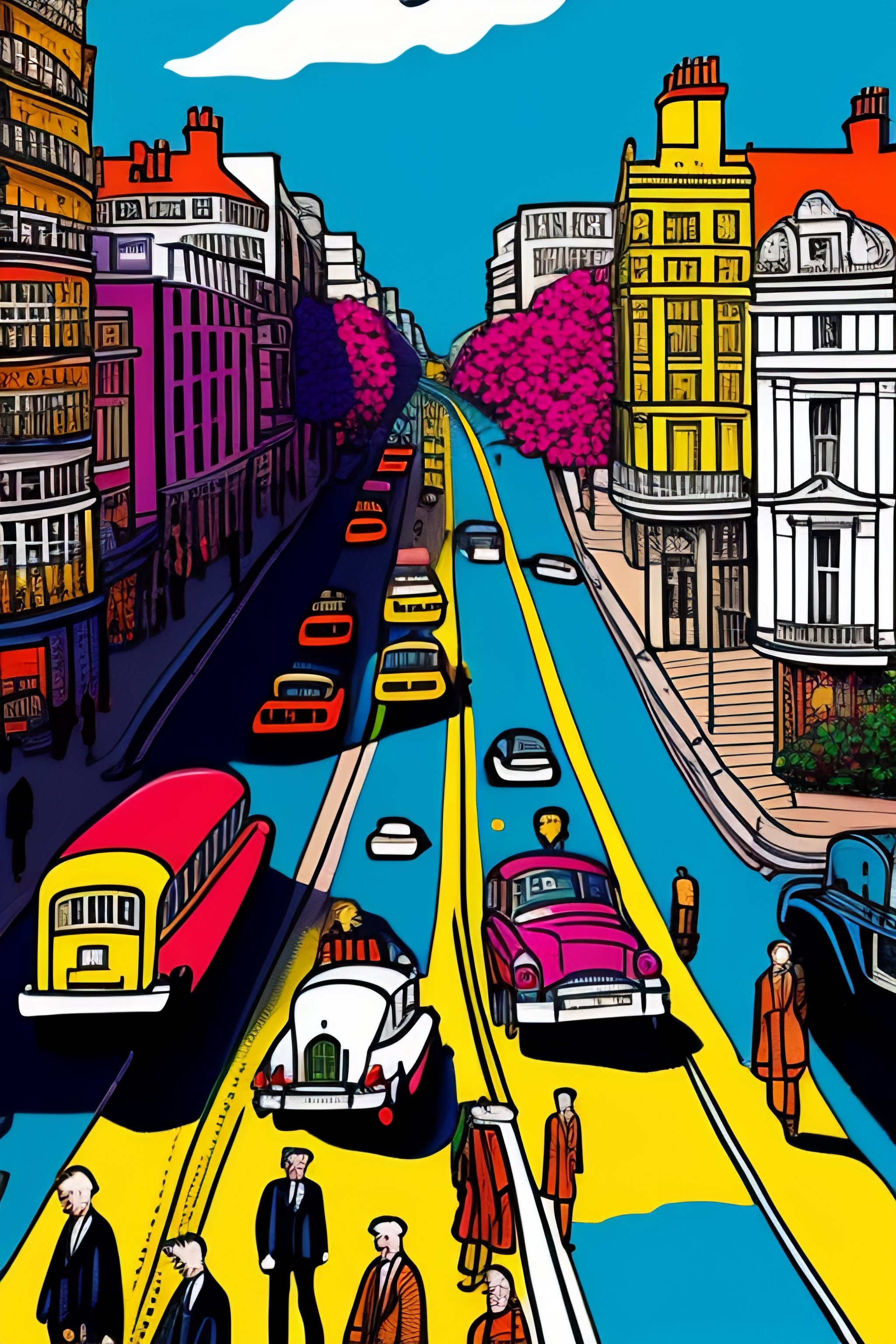 Lexica - Maximalist chaotic abbey road London, birds eye view ...