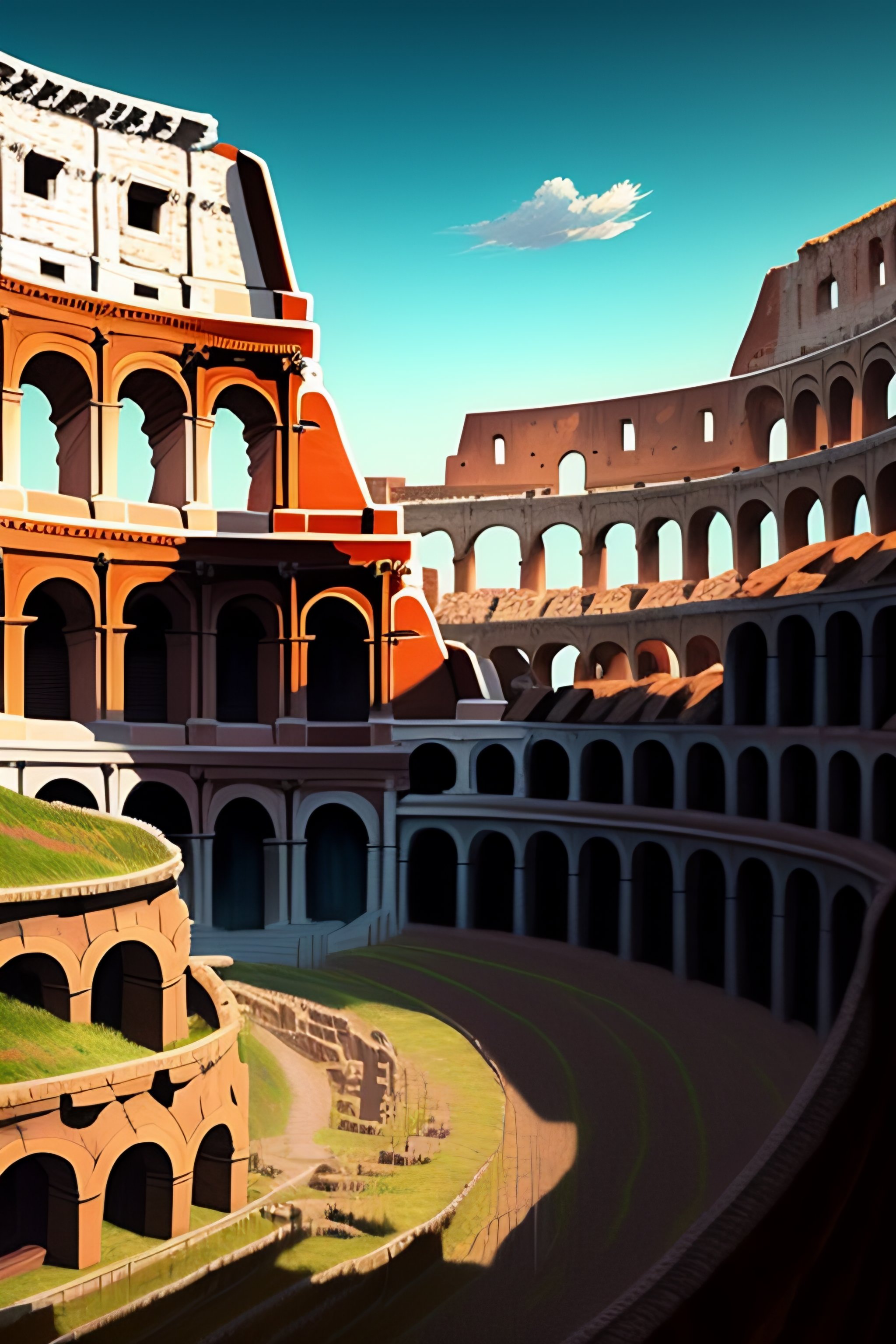 Lexica - Rome coliseum illustration Miyazaki