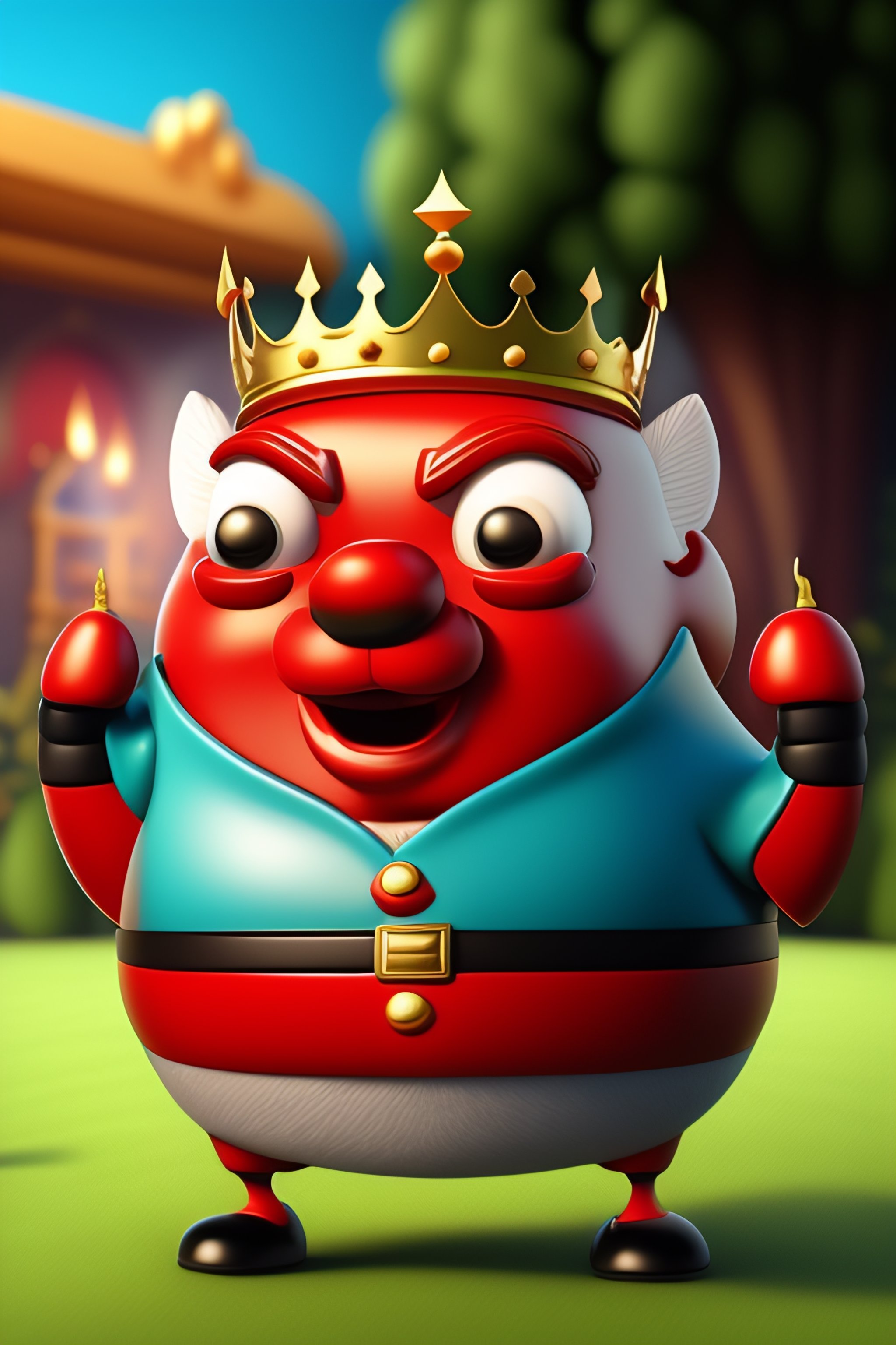 Lexica - Cartoon pfp image of a steak who is a king