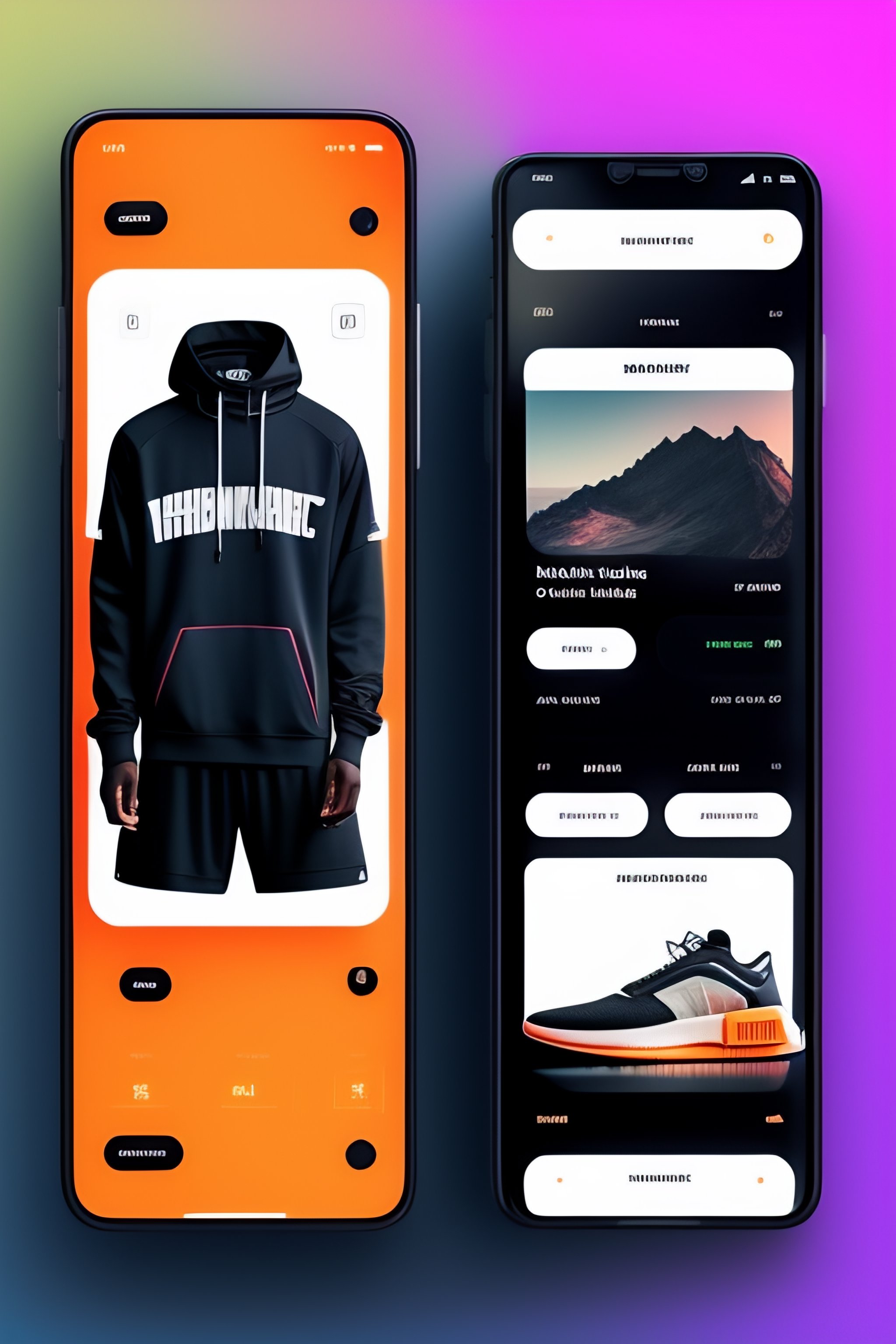 Lexica - UI UX interface design side by side Behance Dribbble, shopping ...