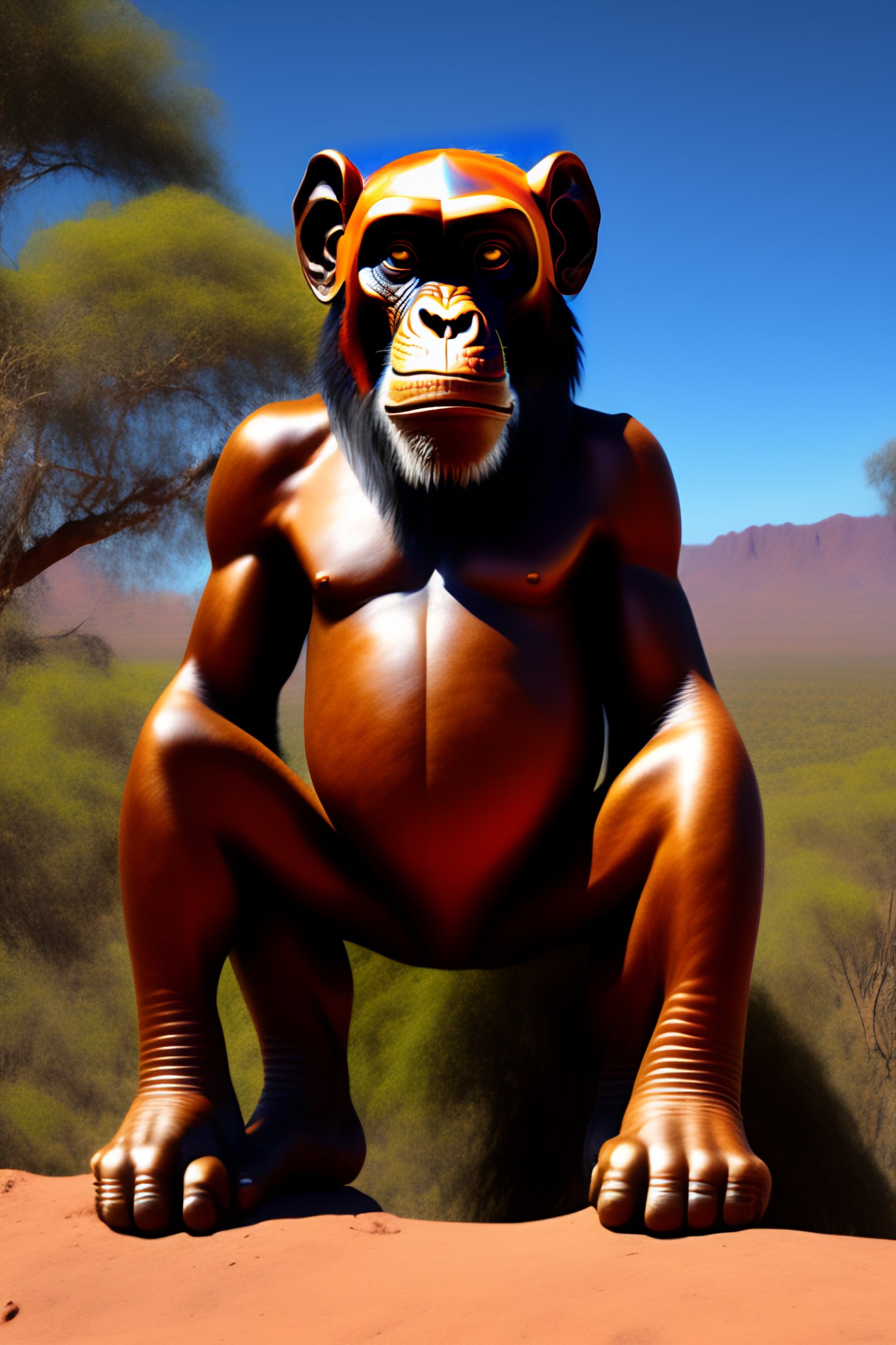 Lexica - Human chimpanzee, Sun Gate, Bolivia, music, tiahuanaco
