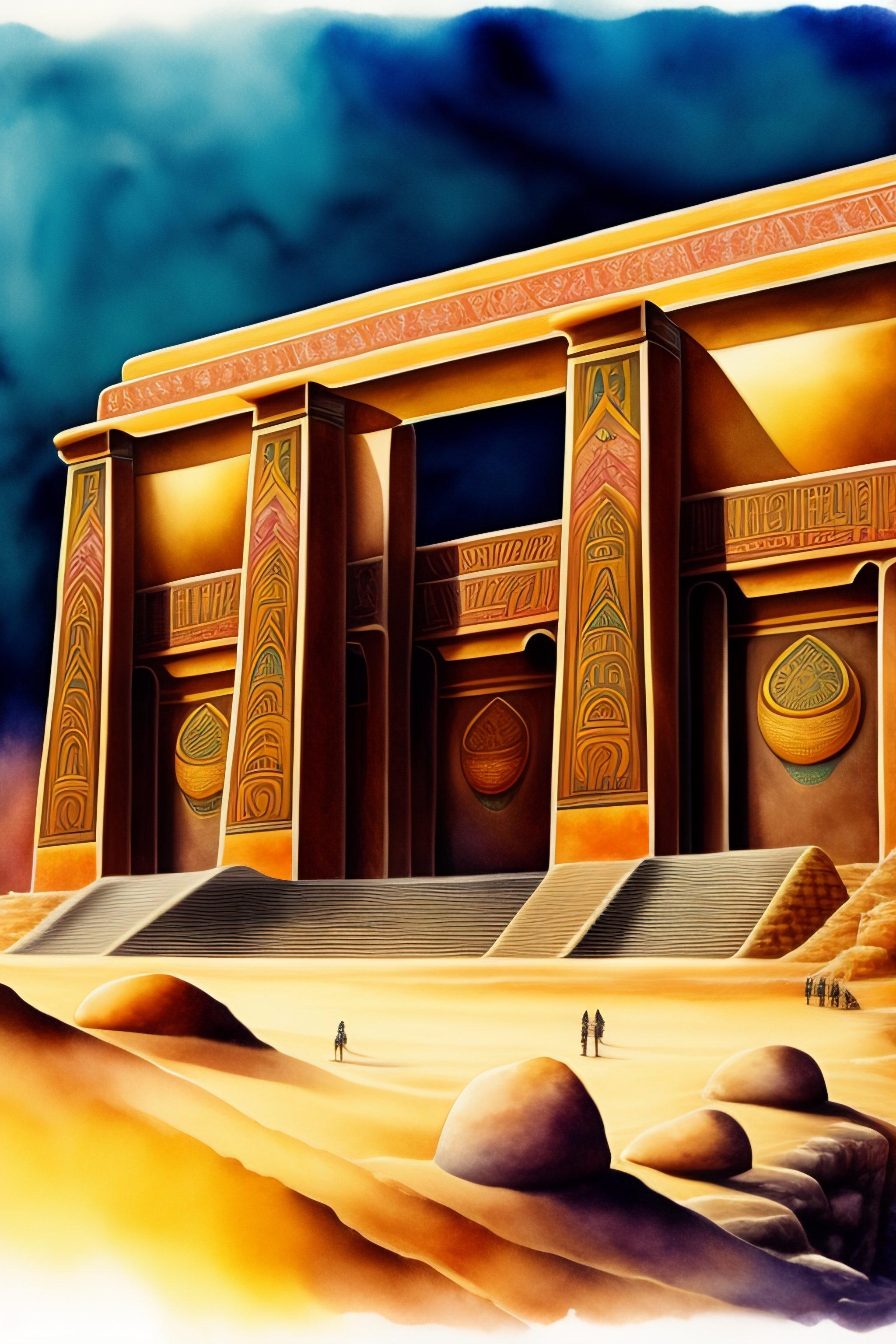 Lexica Time travel,Ancient Egypt, chronograph,graphic,watercolour