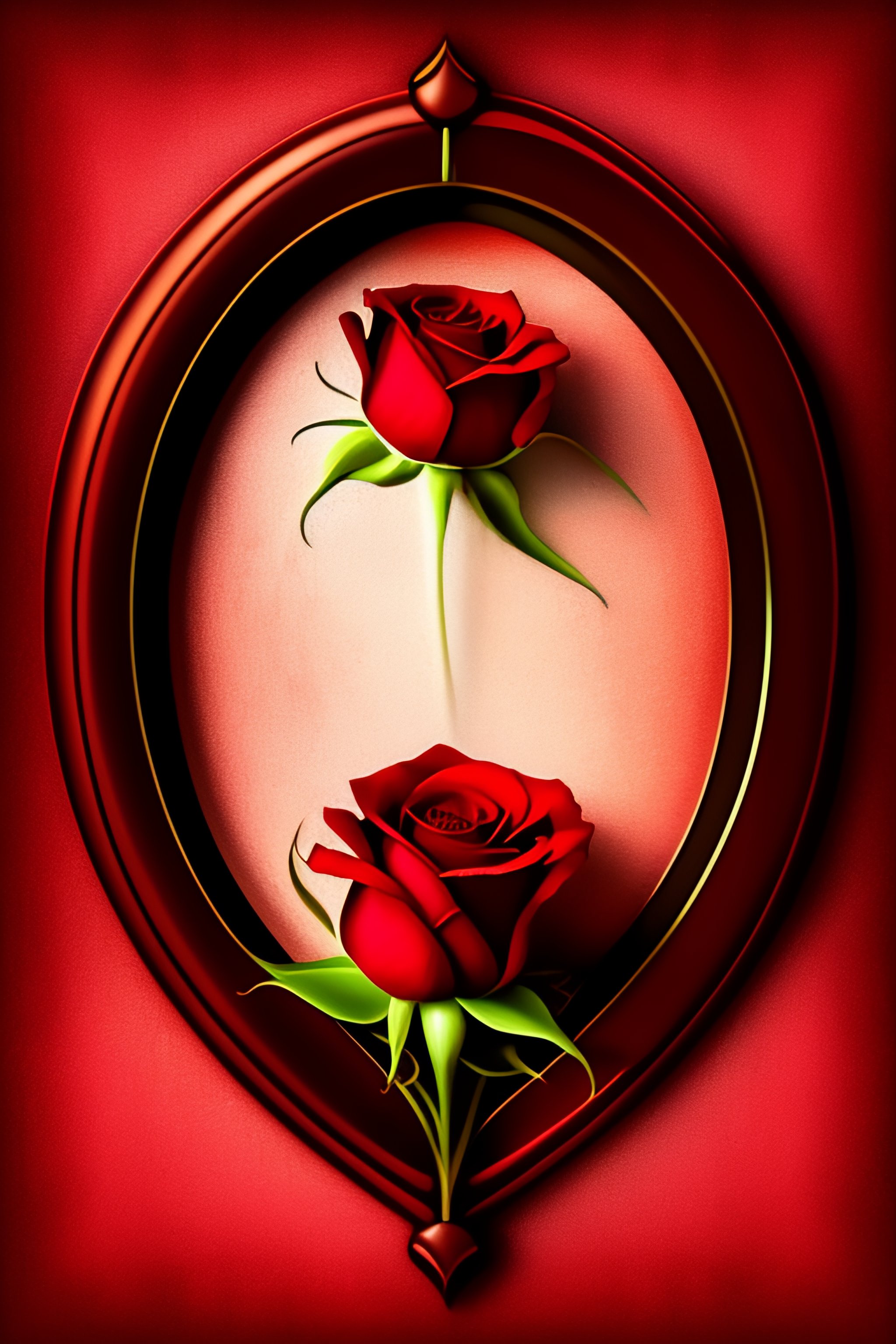 Lexica The red rose a symbol of love, heart, within a circular frame