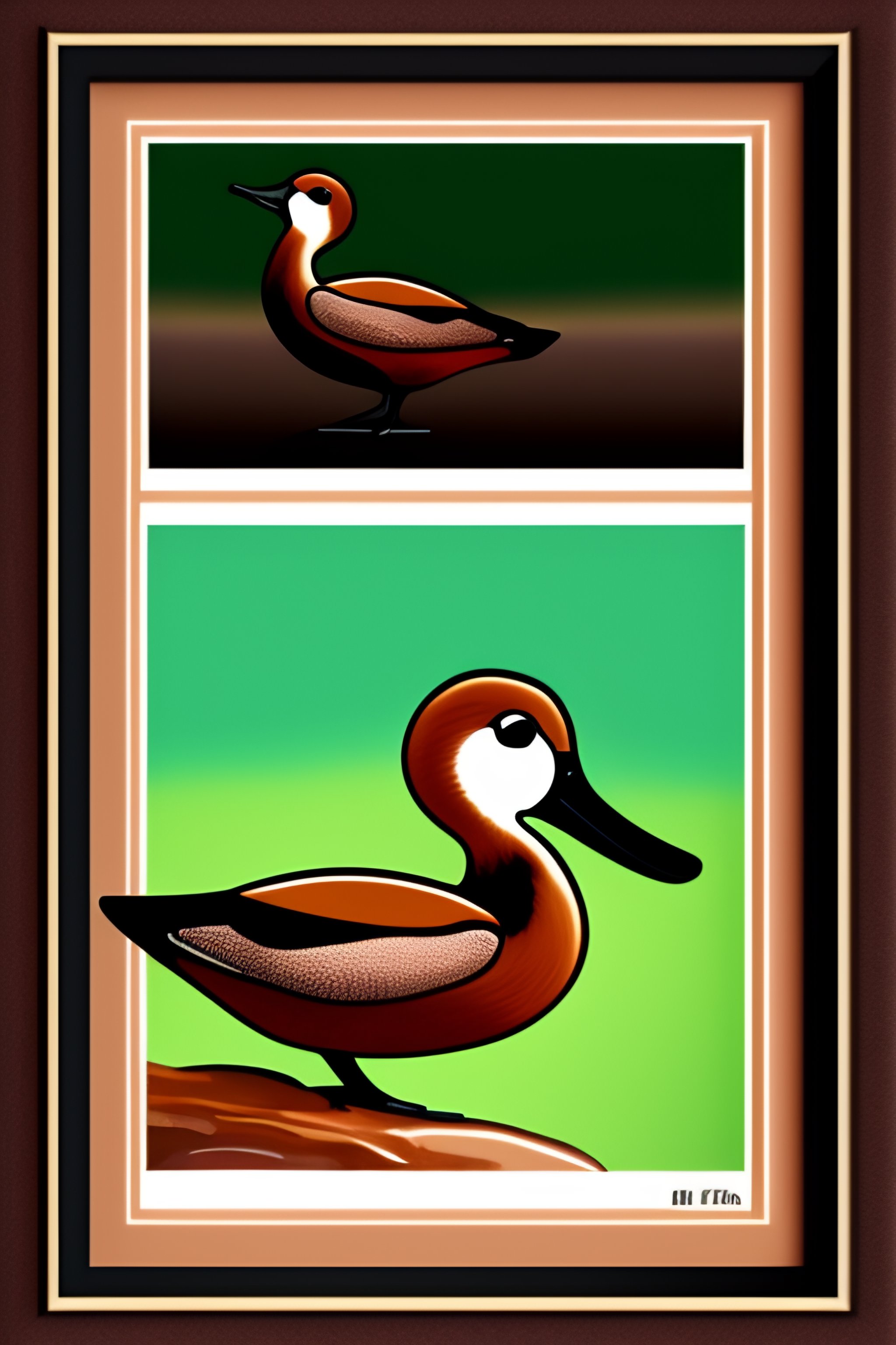 Lexica - Cartoon drawing strip of a brown widgeon