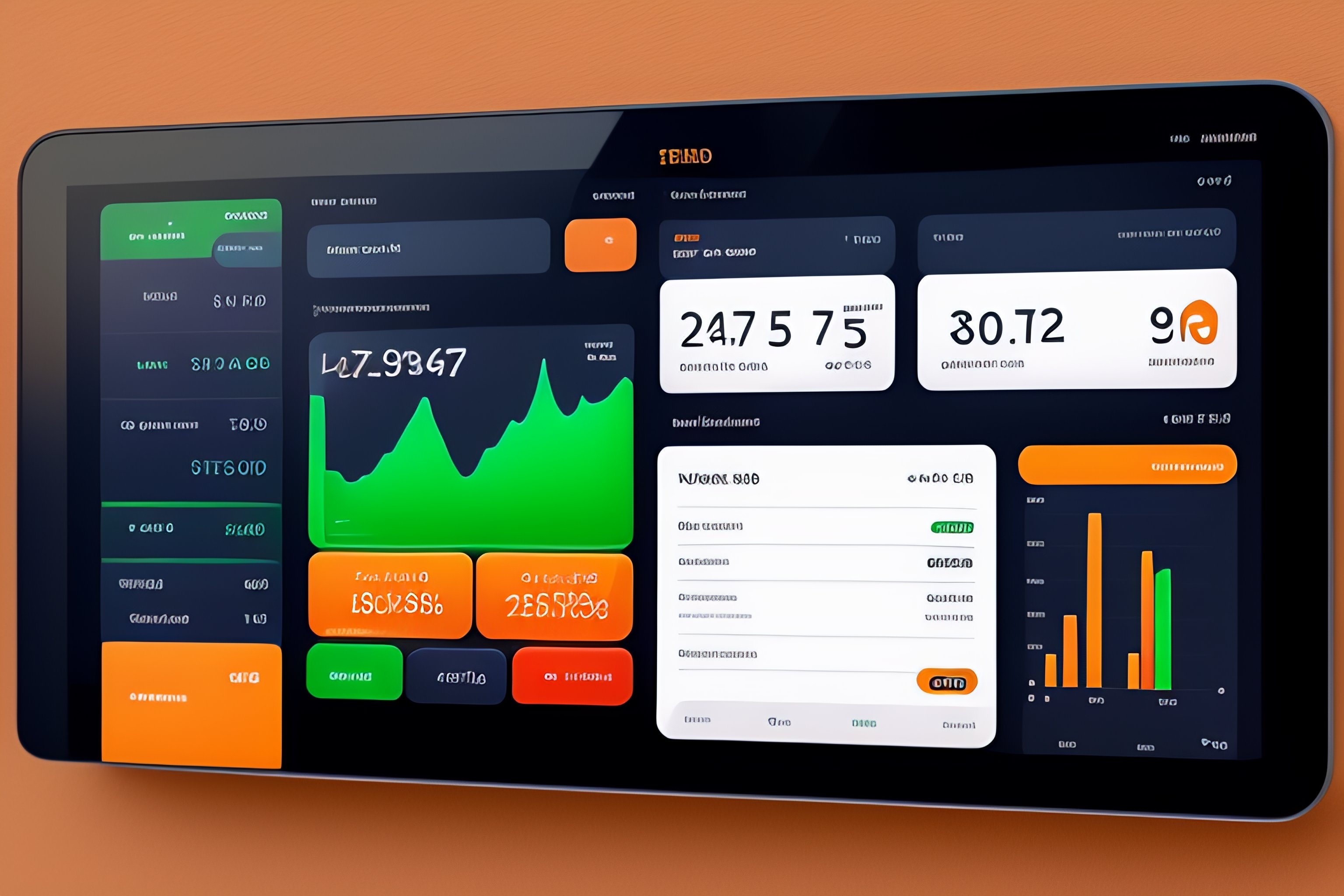 Lexica - Web Dashboard to check kpis 3d, high detail, clay style