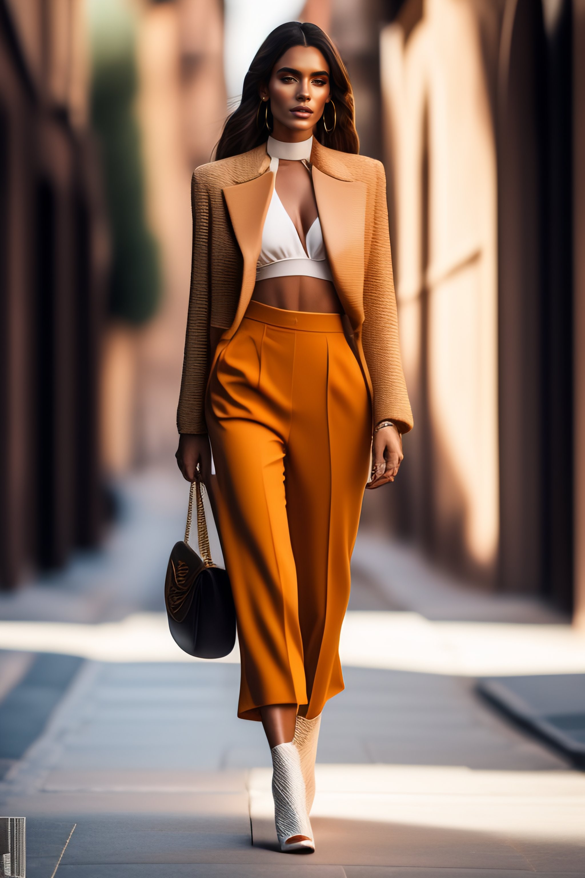 Lexica - Full body studio portrait of spanish model wearing Street Style  Outfit, natural textured skin, real textured clothing, well defined hands,  w...