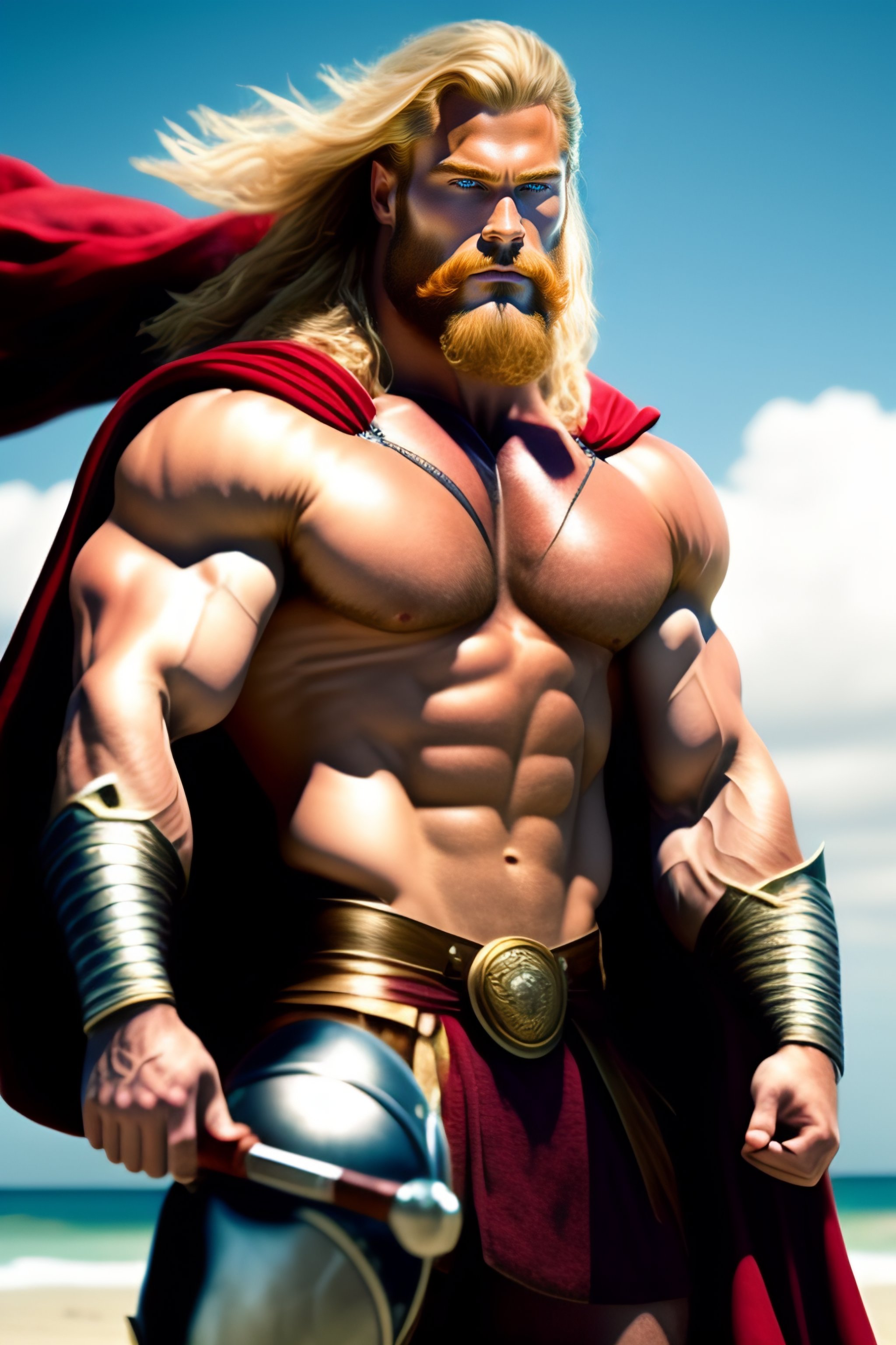 Lexica - Thor, muscular, pale white, hairy