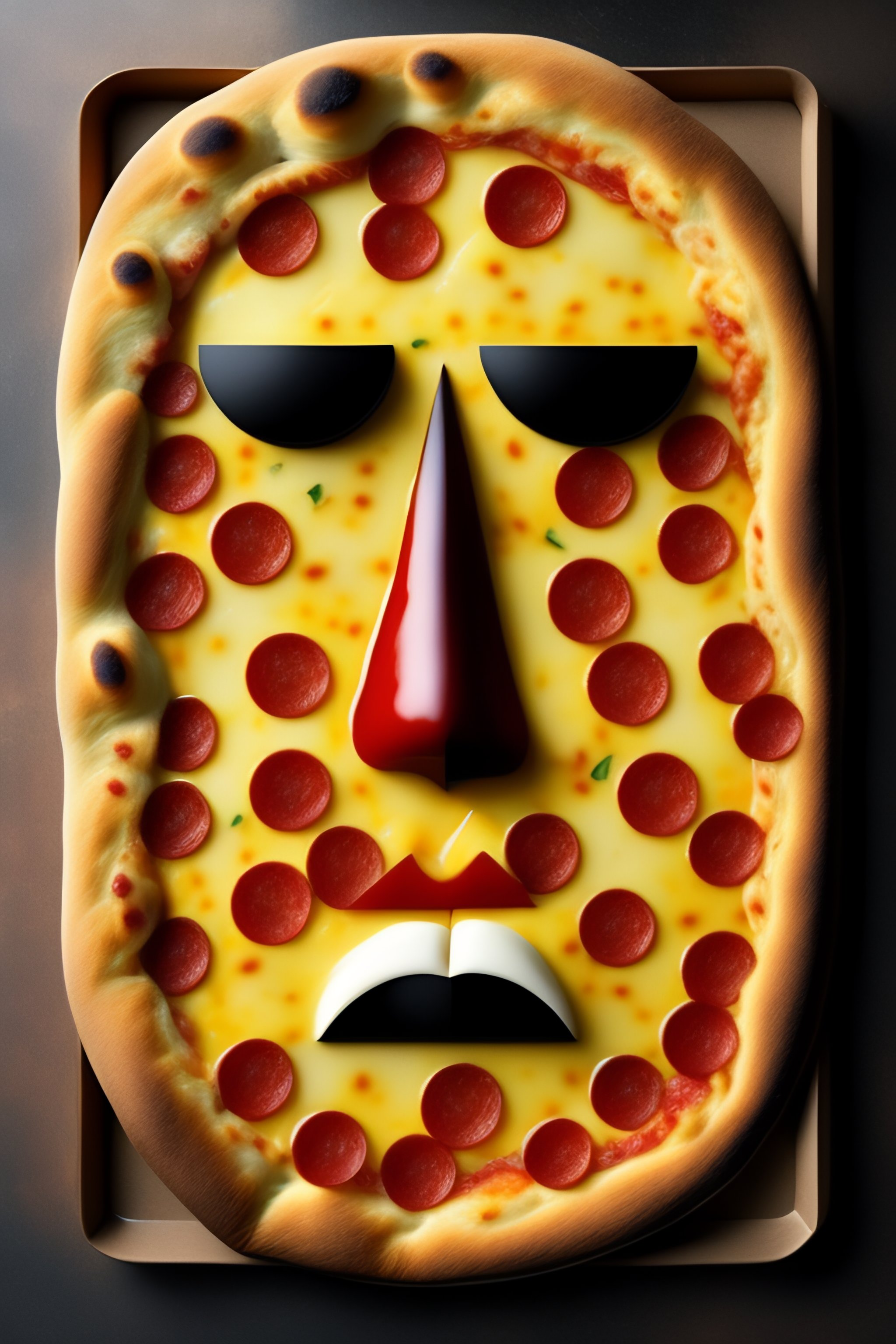 Lexica Pizza with a face