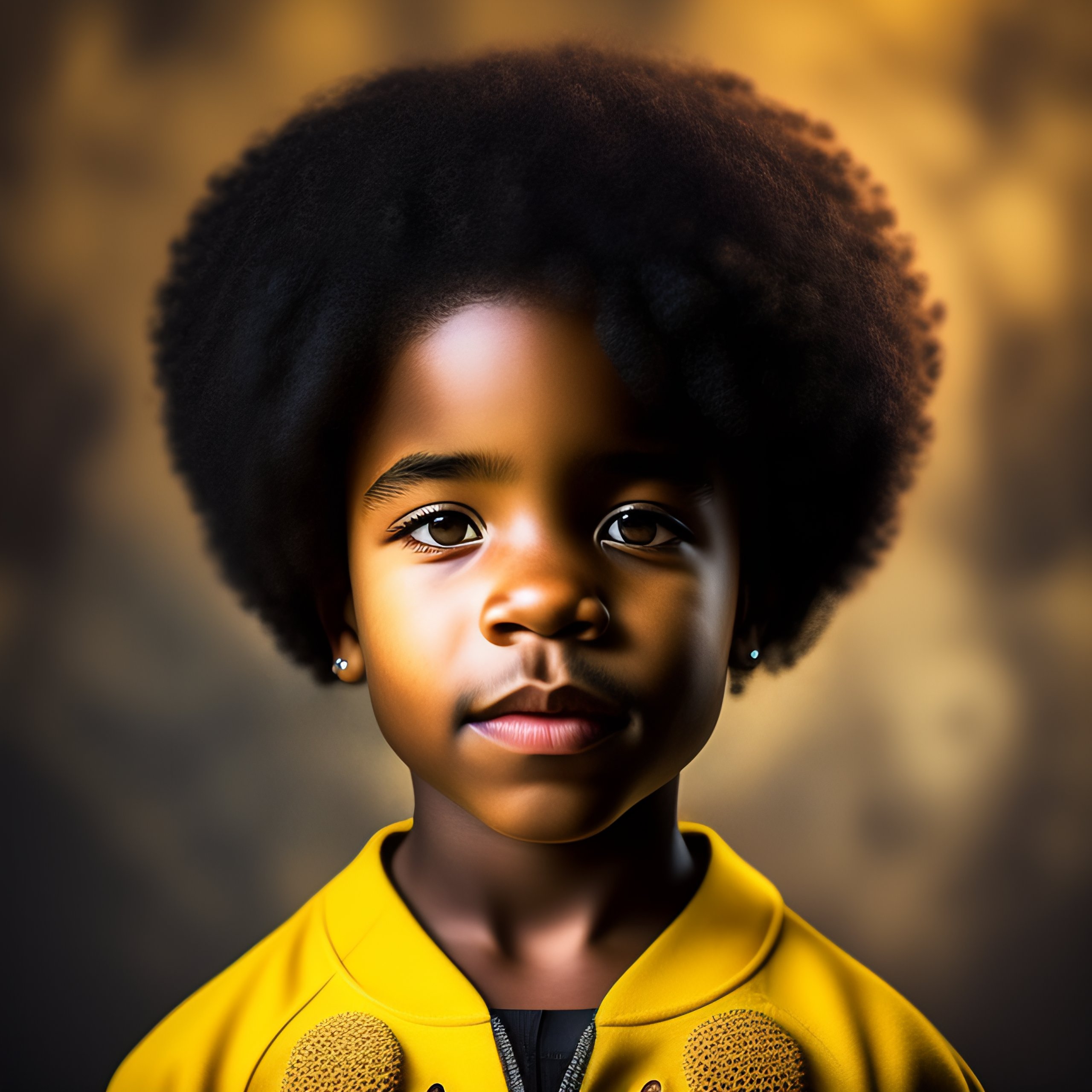 Lexica - Intricate portrait of black kid with curly afro carved butter ...