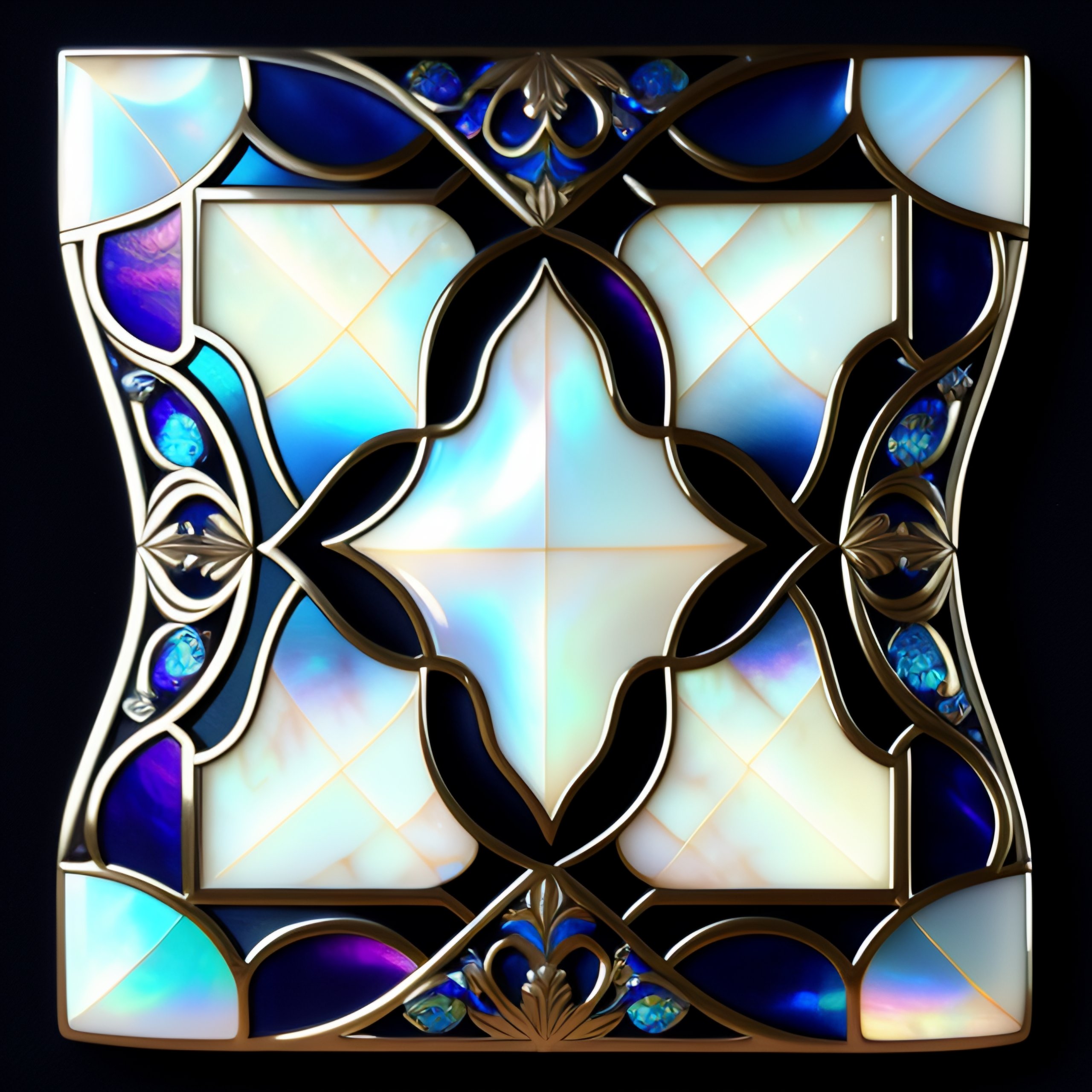Lexica - Single mother-of-pearl inlay, Iridescent, blues, textured ...