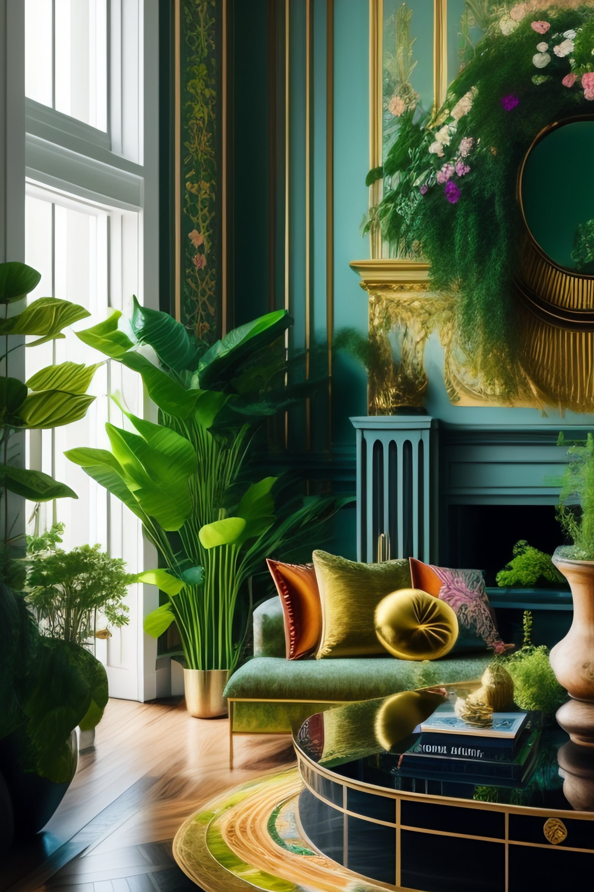 Lexica - Architectural digest photo of a maximalist green solarpunk ...