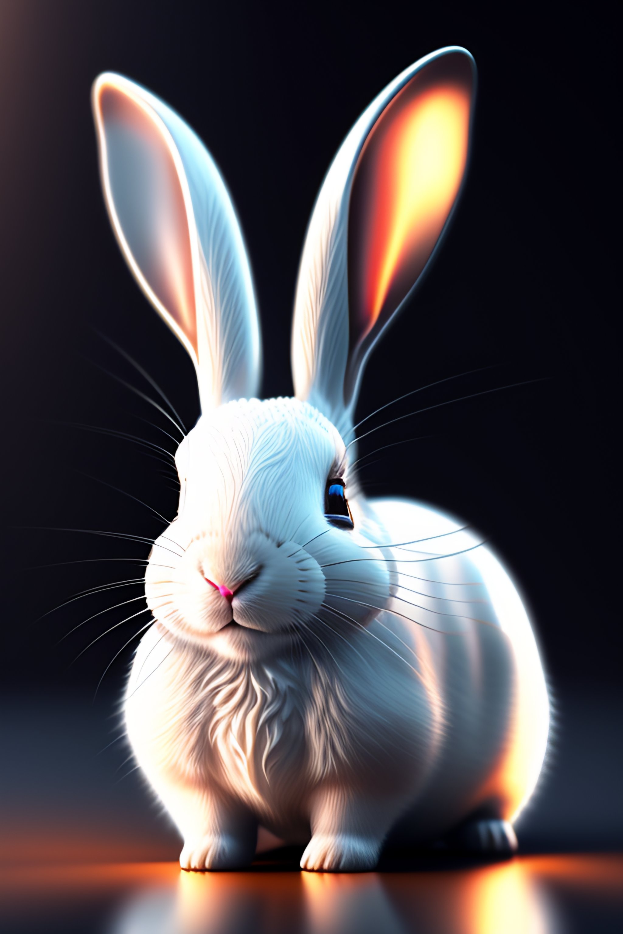 Lexica - A white rabbit with intricate silver ornament engravings on ...