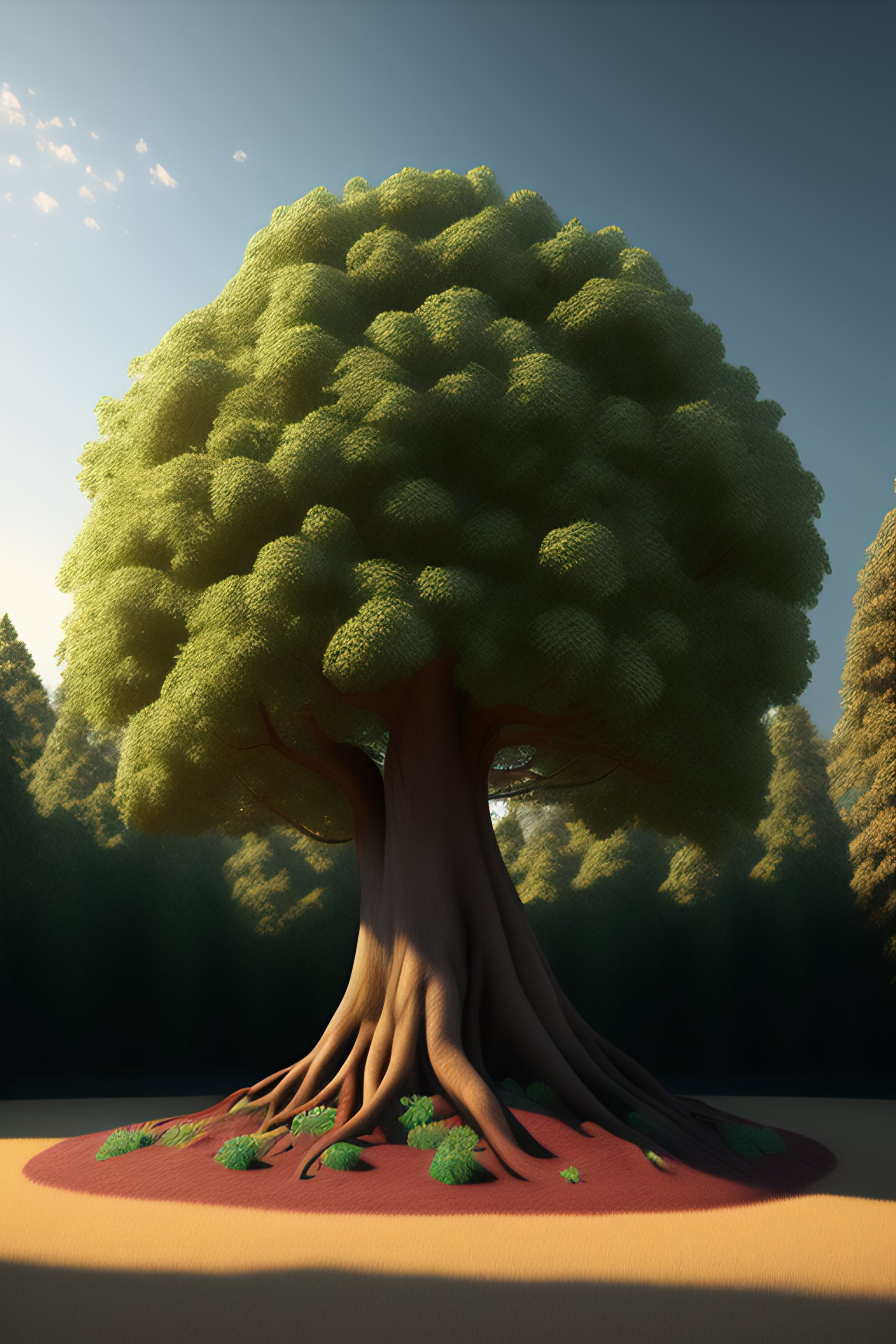 Lexica - Large tree with deep roots, photorealistic, full size, highly ...