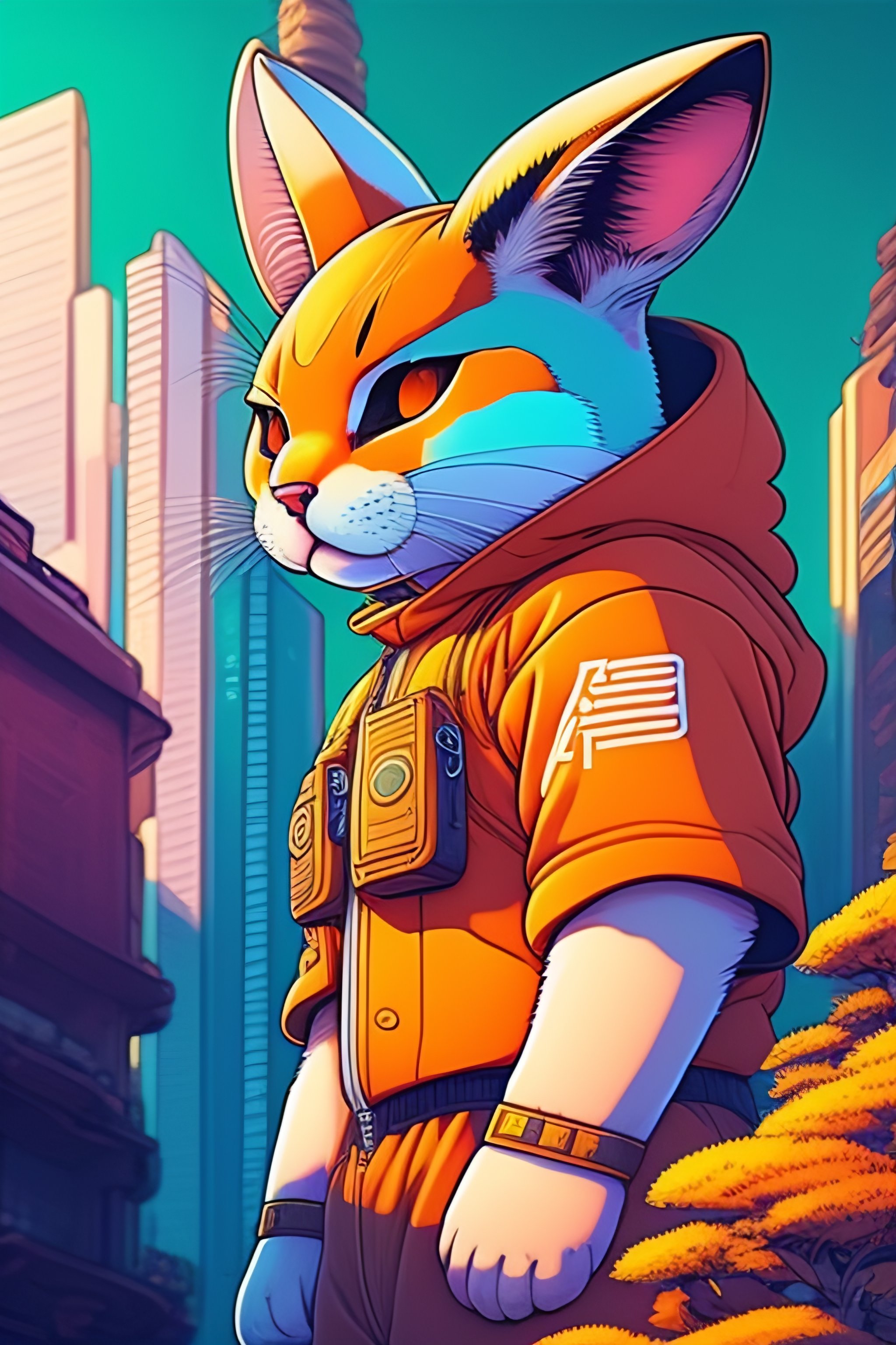 Lexica - Photo of of a huge rabit in a fusion cityscape, style of ...