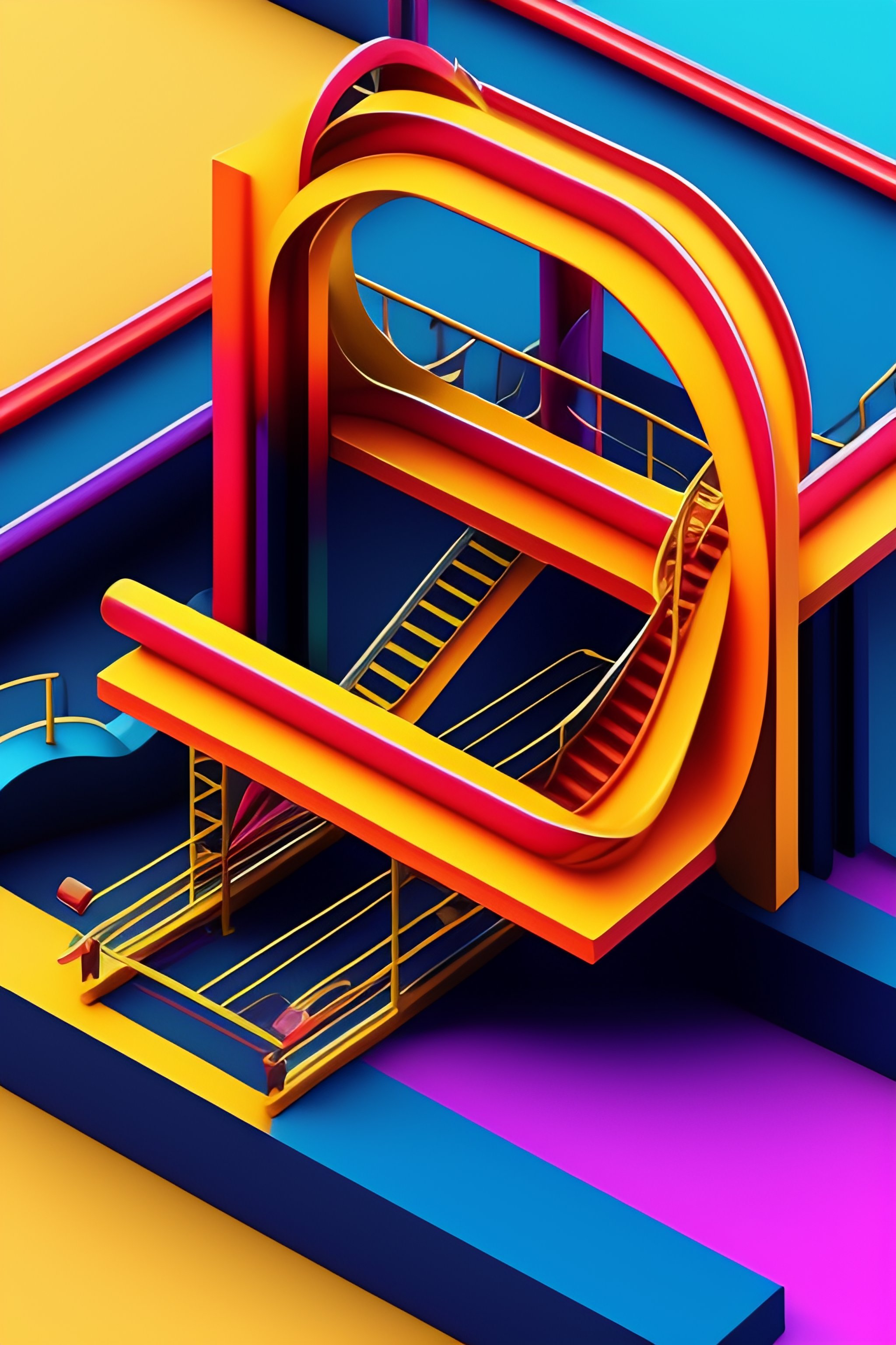 Lexica - Roller coaster, concept art, digital painting, suprematism ...
