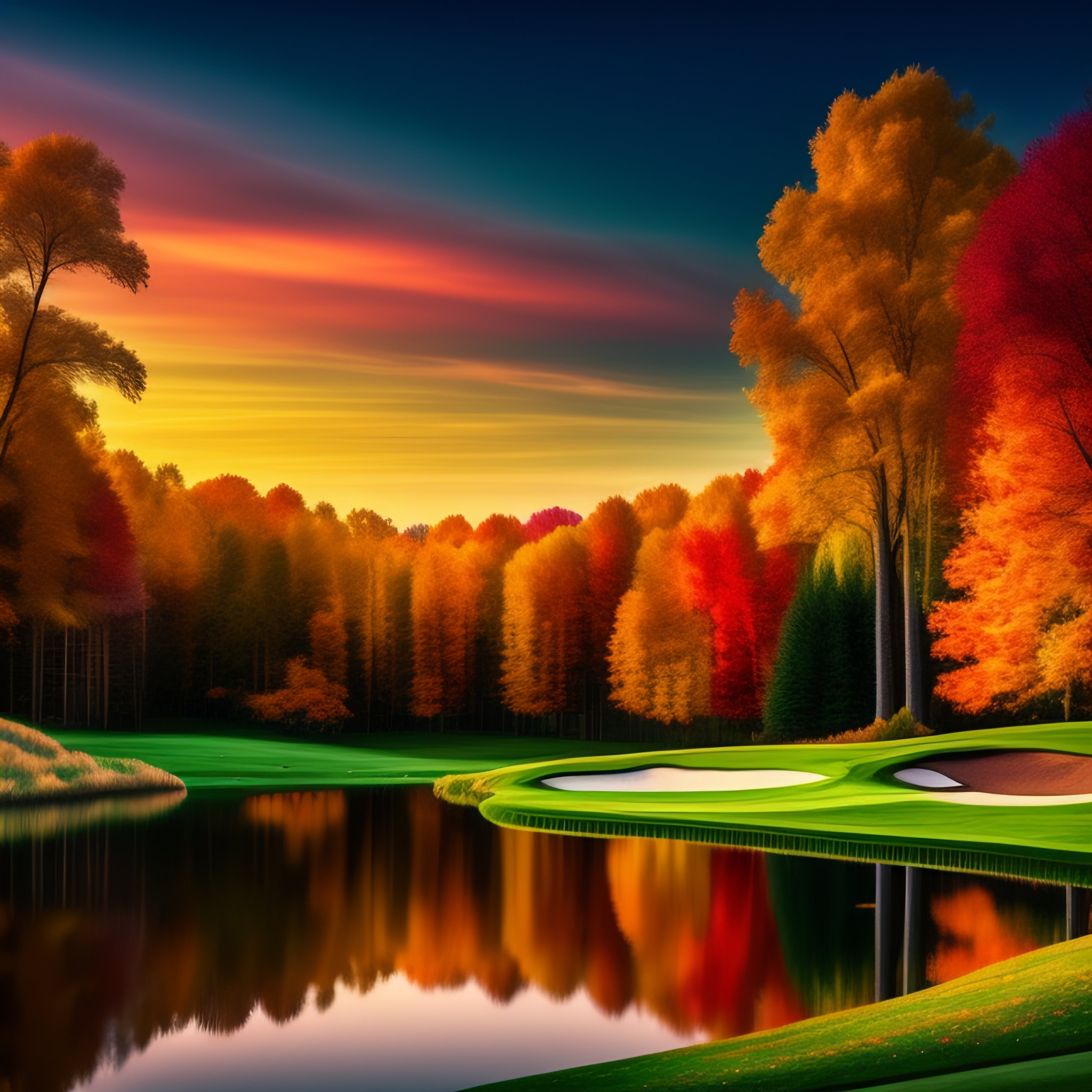 Lexica - Golf course fall colored trees