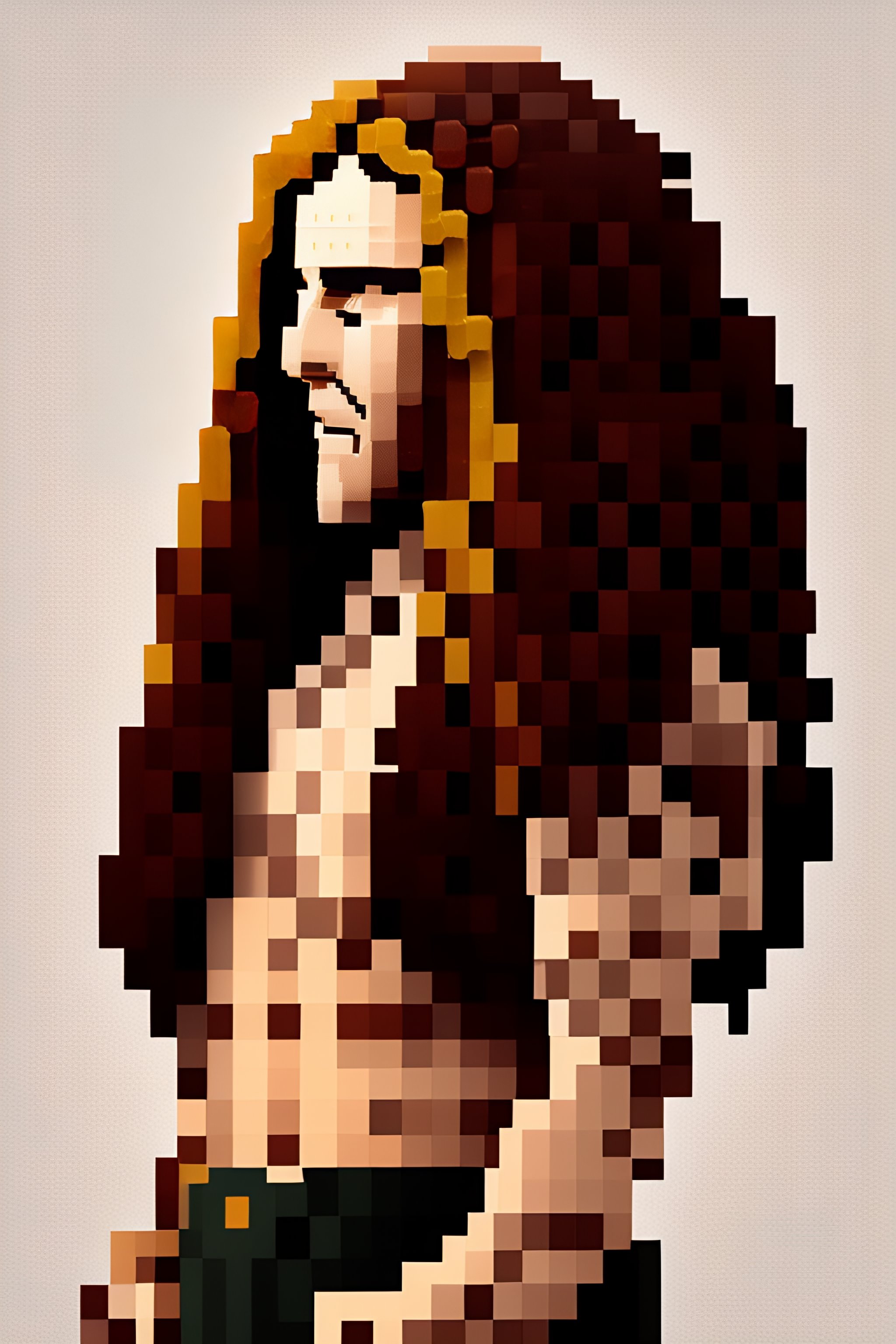 pixel art wild hair