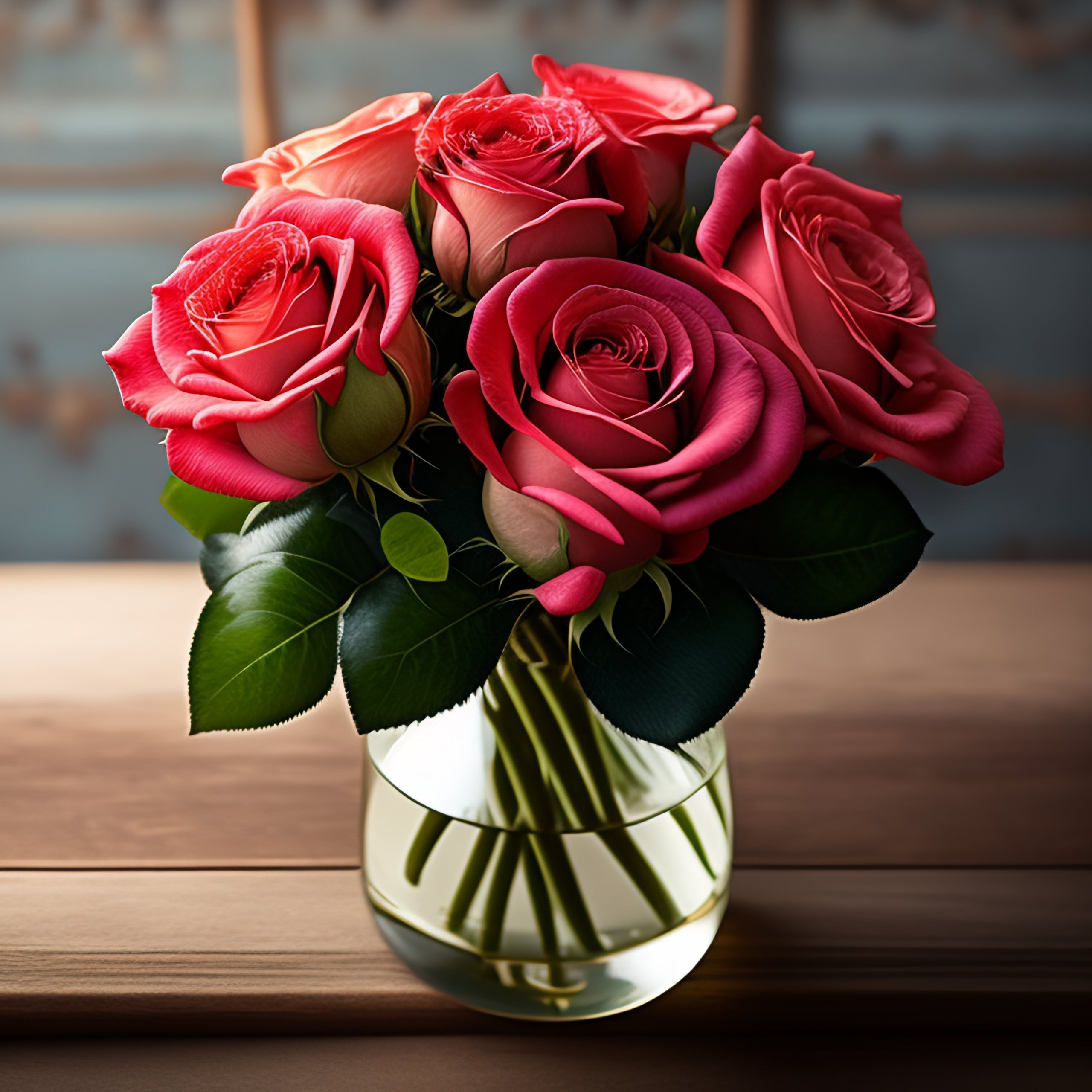 Bouquets of Red Roses for a First Anniversary