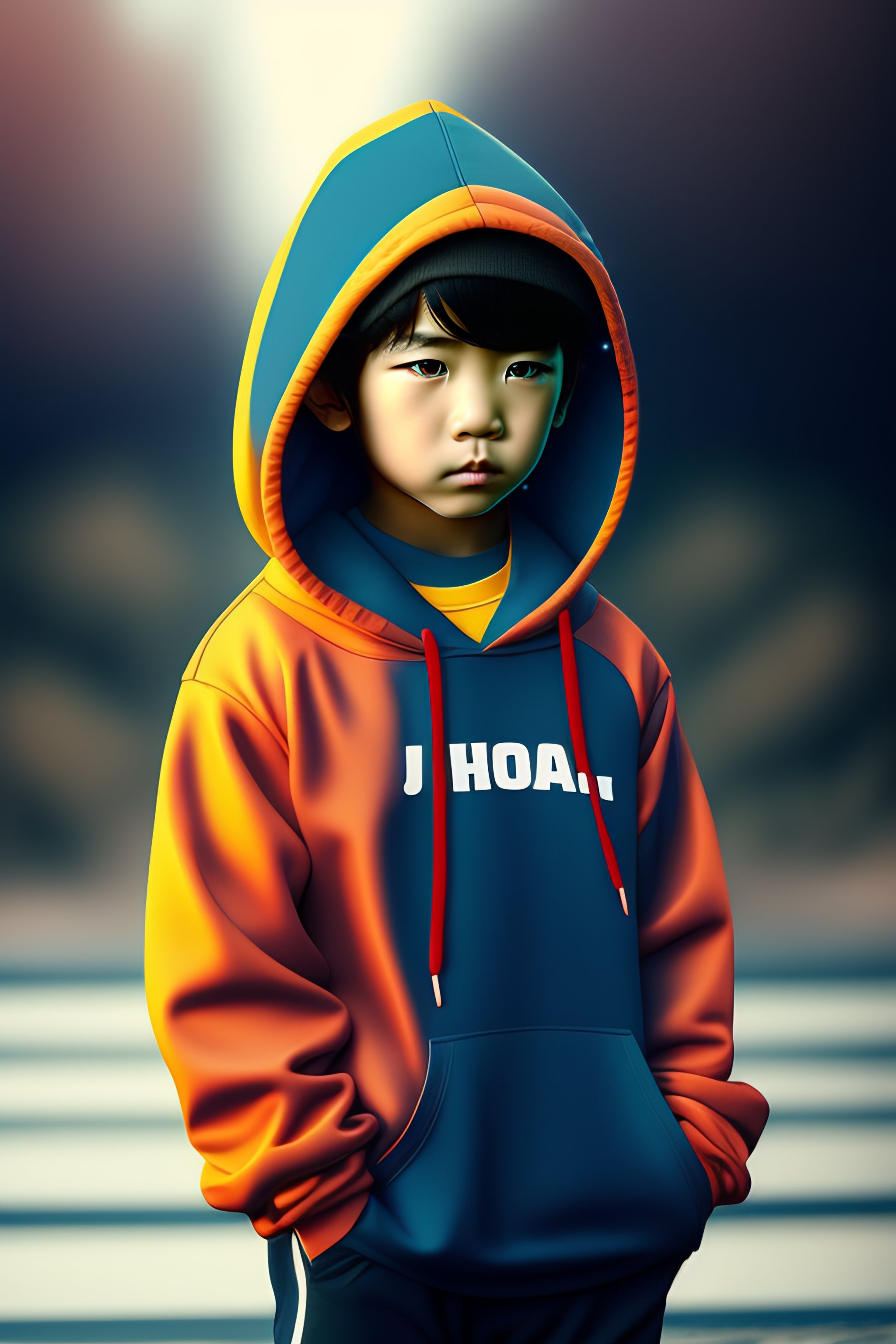 Boy wearing a outlet hoodie