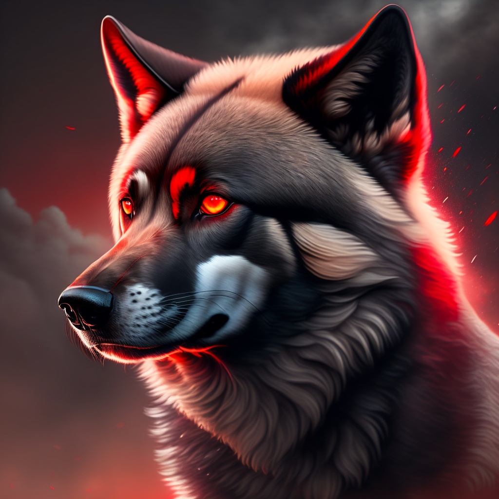 Lexica - Black bloody wolf, with red eyes are explosion, wolf body ...