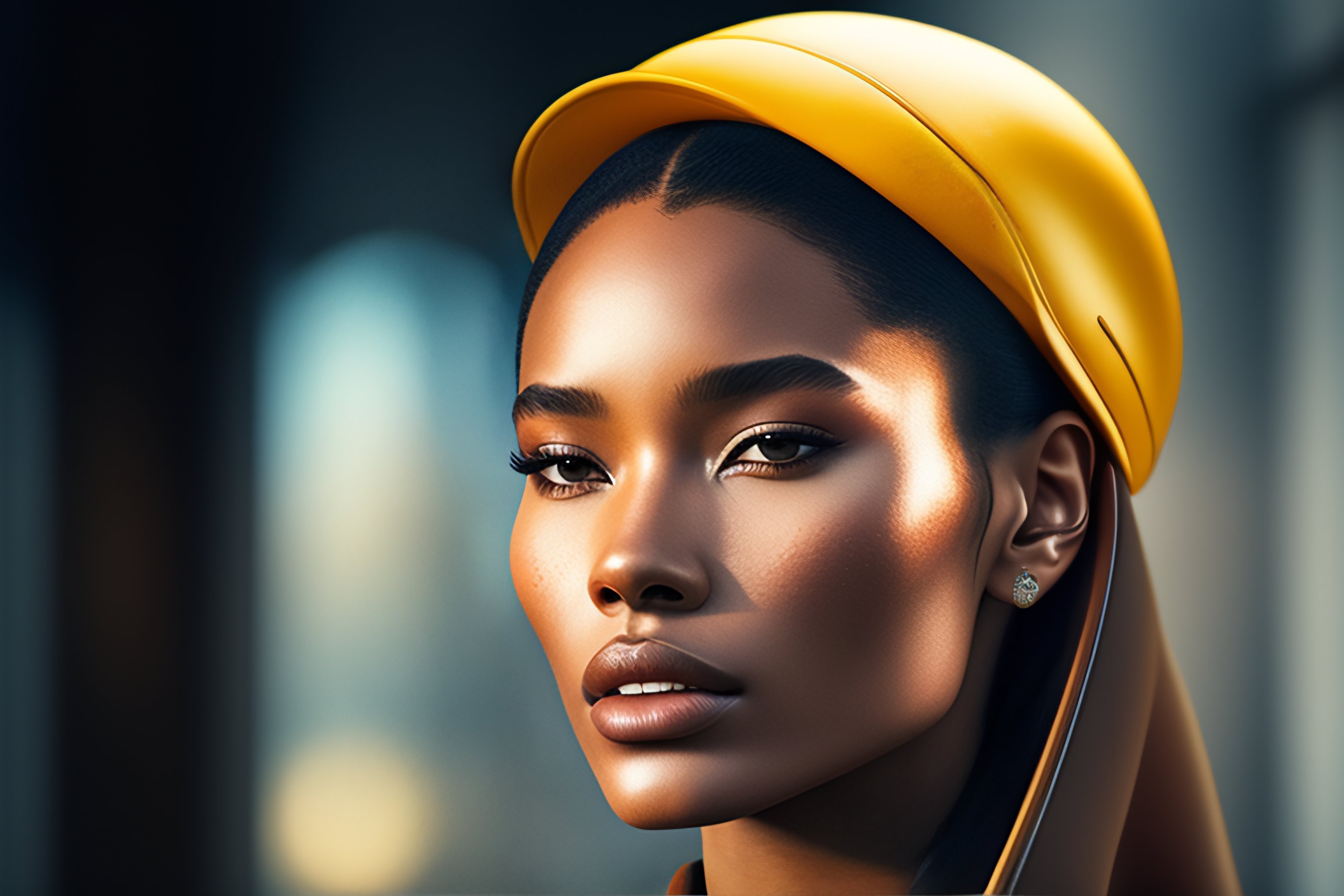 Lexica Airpods pro, young lady wearing airpods, vogue magazine