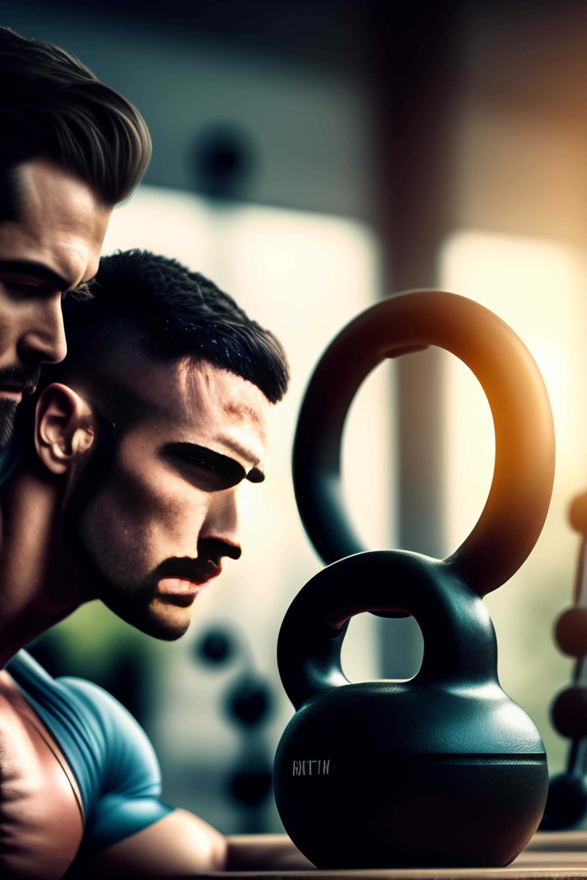 Lexica - Man intensely working out with a kettlebell