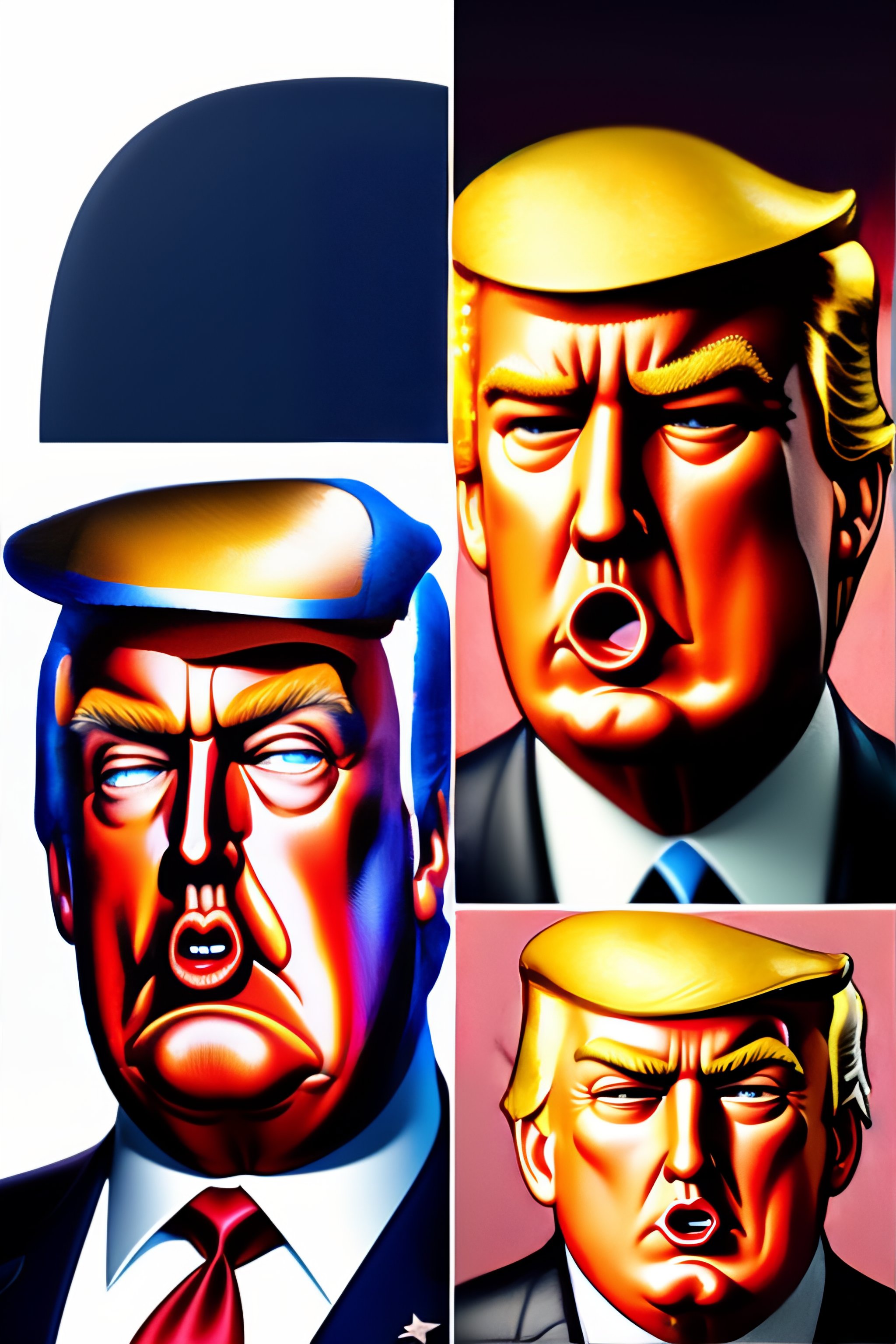 Lexica - Donald trump cartoon, Pixar style animation, mutated face ...